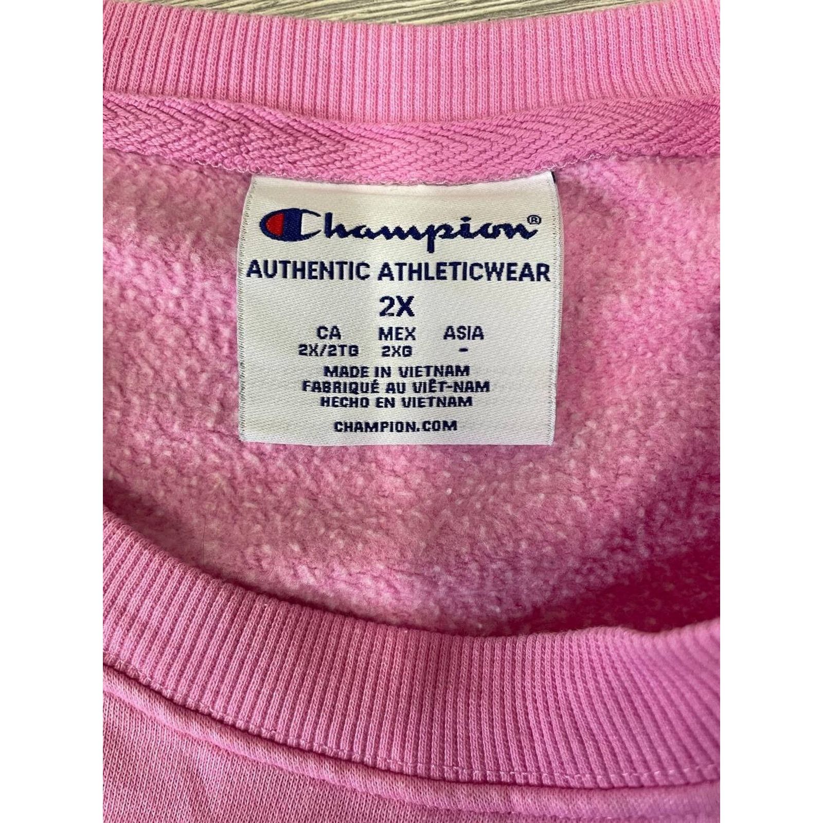 Champion Vintage Champion 2X Pink Sweatshirt Fleece Crewneck Pullover Size US XXL / EU 58 / 5 - 8 Thumbnail
