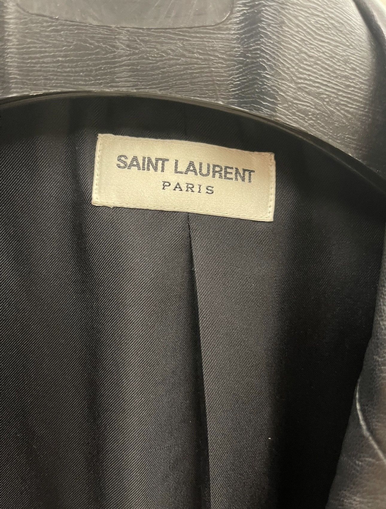 Saint Laurent Paris Saint Laurent red checkered blazer suits leather collar Size 48S - 5 Thumbnail