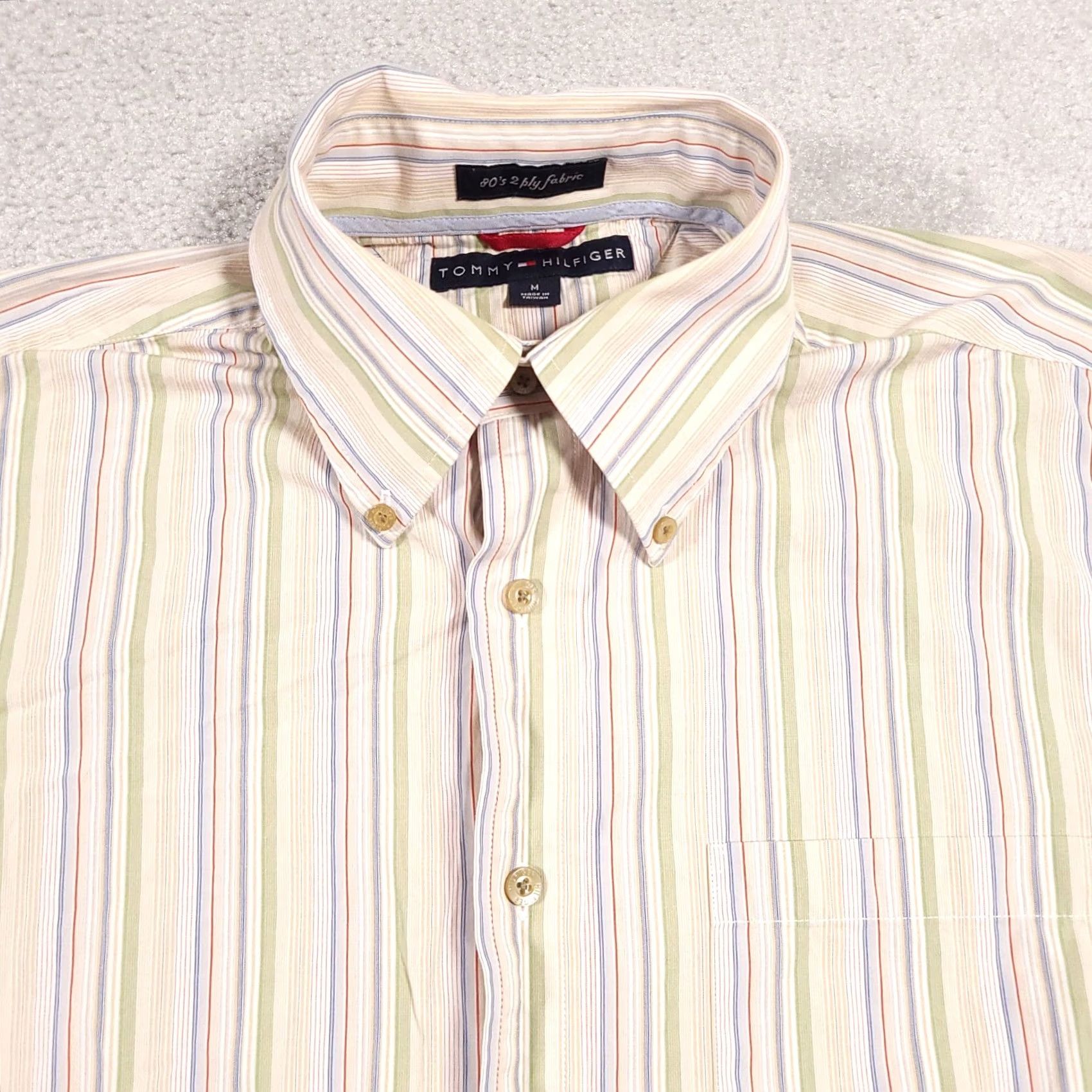 Tommy Hilfiger Tommy Hilfiger Shirt Mens Medium Striped 80s 2 Ply Long Sleeve Button-Down Pocket Multi Color Size US M / EU 48-50 / 2 - 3 Thumbnail