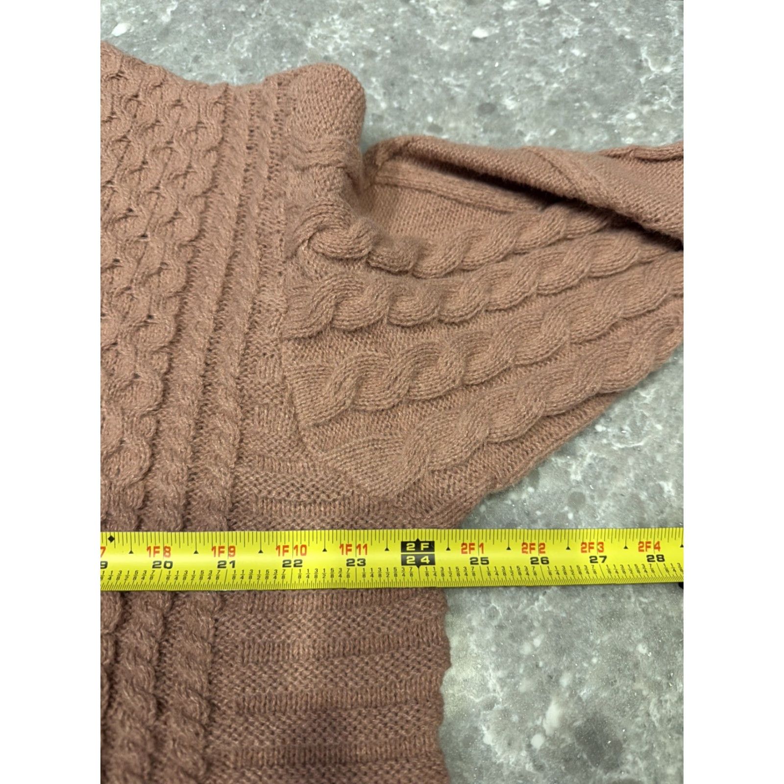 Vintage Aelfric Eden Sweater Women’s XL Peach Cable Knit Crewneck Pullover Size XL / US 12-14 / IT 48-50 - 3 Thumbnail