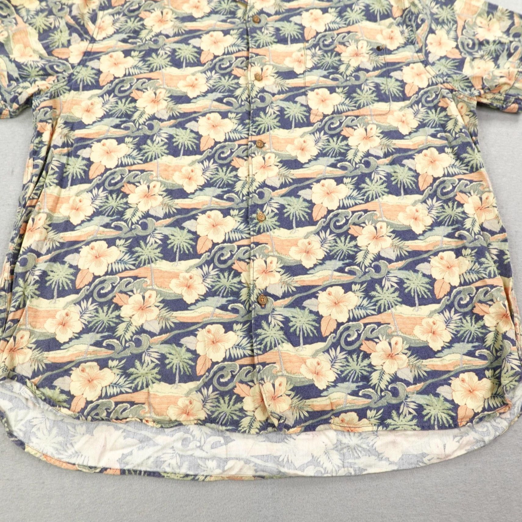 Tommy Bahama Tommy Bahama Shirt Mens XL Green Pink Floral Hawaiian Islands Camp Loop Collar Button-Up Size US XL / EU 56 / 4 - 4 Thumbnail