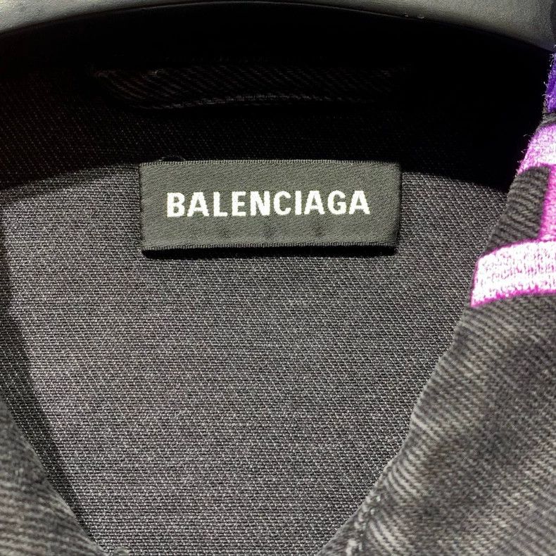 Balenciaga Balenciaga Colorful Embroidered Logo Denim Jacket Size US M / EU 48-50 / 2 - 4 Thumbnail