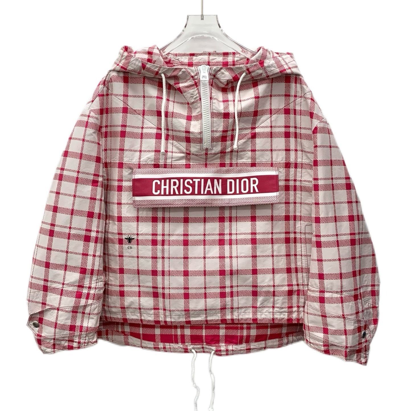 Dior Christian Dior Red Plaid Half-Zip Drawstring Cotton Hoodie ( Size XS / US 0-2 / IT 36-38 - 1 Thumbnail