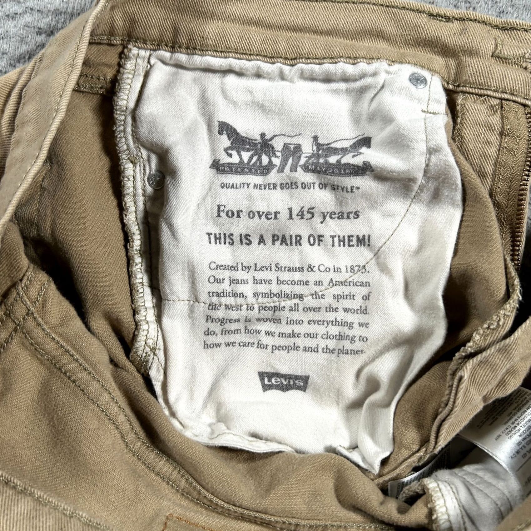 Levi's Levi's 512 Jeans Men 32x31 Tan Slim Fit Tapered Leg Stretch White Tab Casual Jeans Size US 32 / EU 48 - 3 Thumbnail