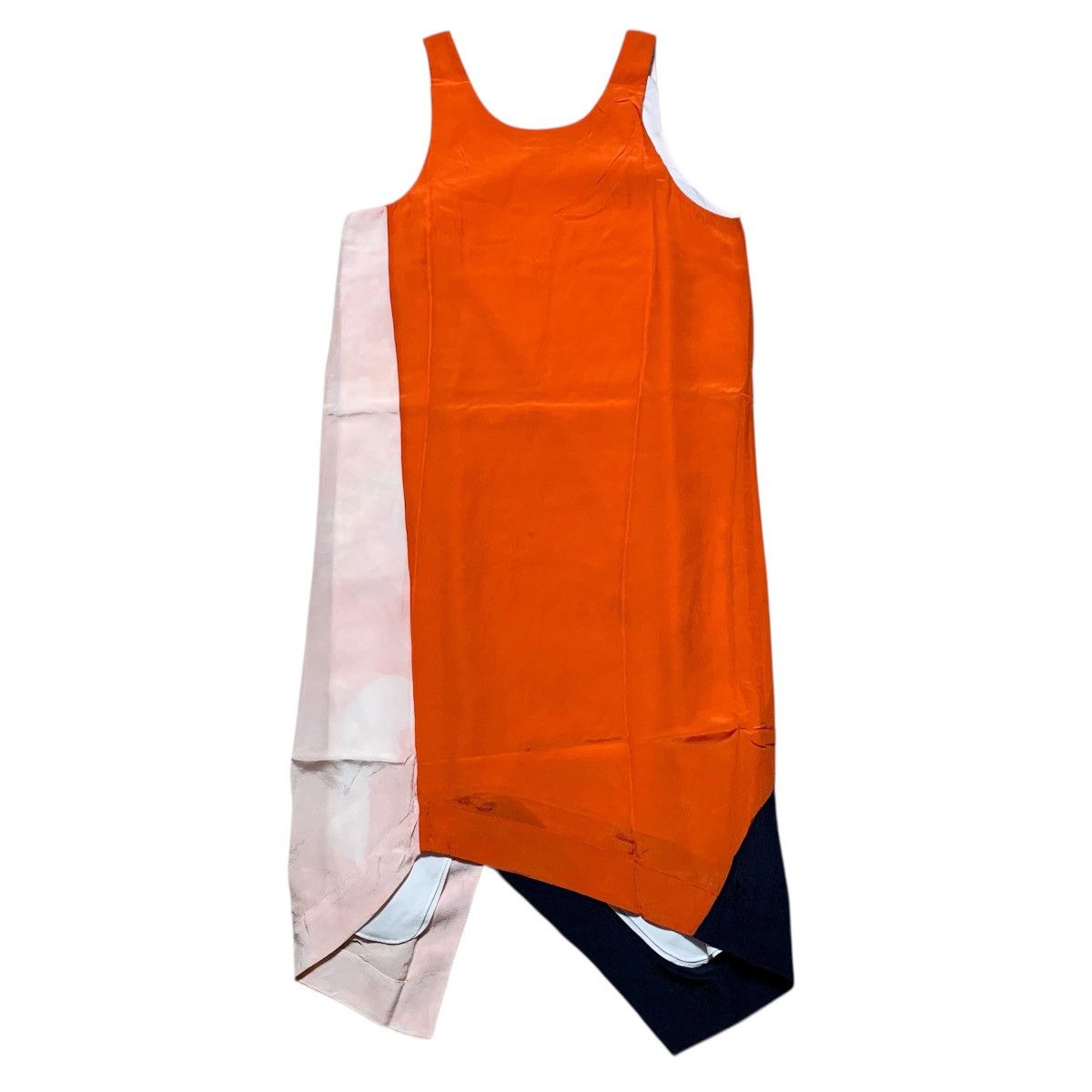 JS 2015 Armani Exchange Silk Collorblock Sleveless Dress