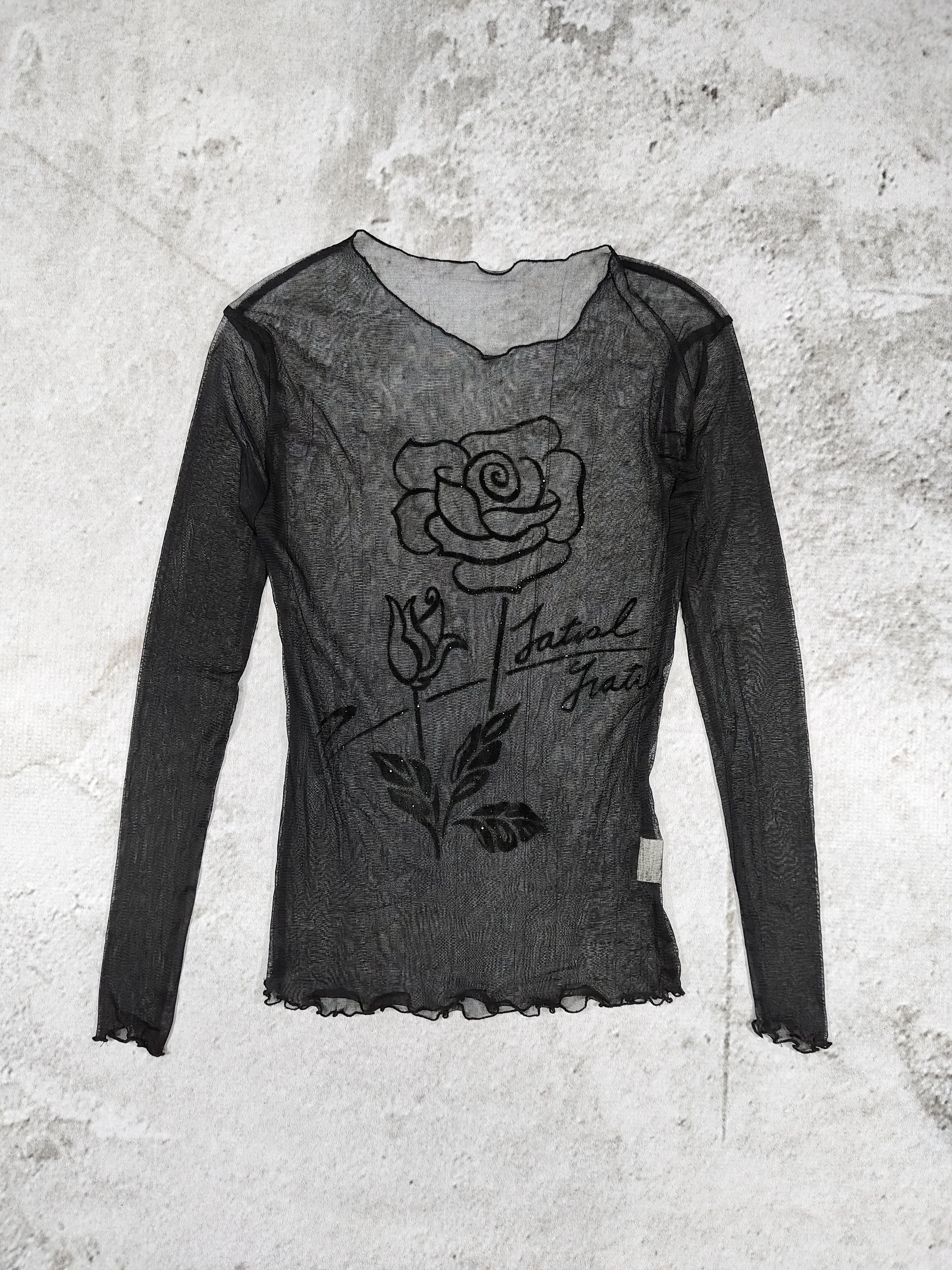 Japanese Brand Ichioku🇯🇵 Gothic Sheer Stretch Mesh Rose Layering Top Size M / US 6-8 / IT 42-44 - 4 Thumbnail