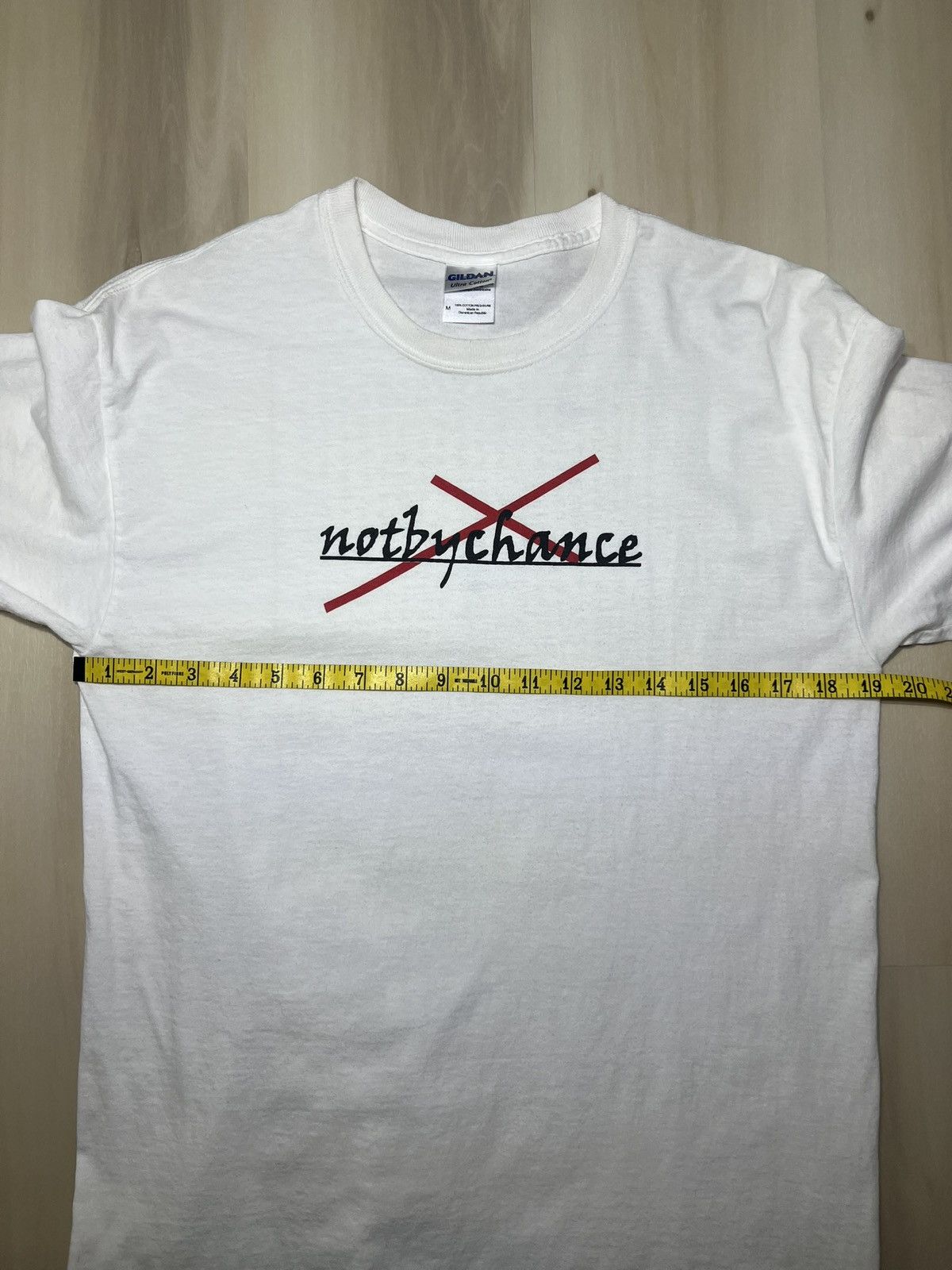 Gildan Vintage Jesus Christ Shirt Mens Med White Not By Chance Tee Size US M / EU 48-50 / 2 - 5 Thumbnail