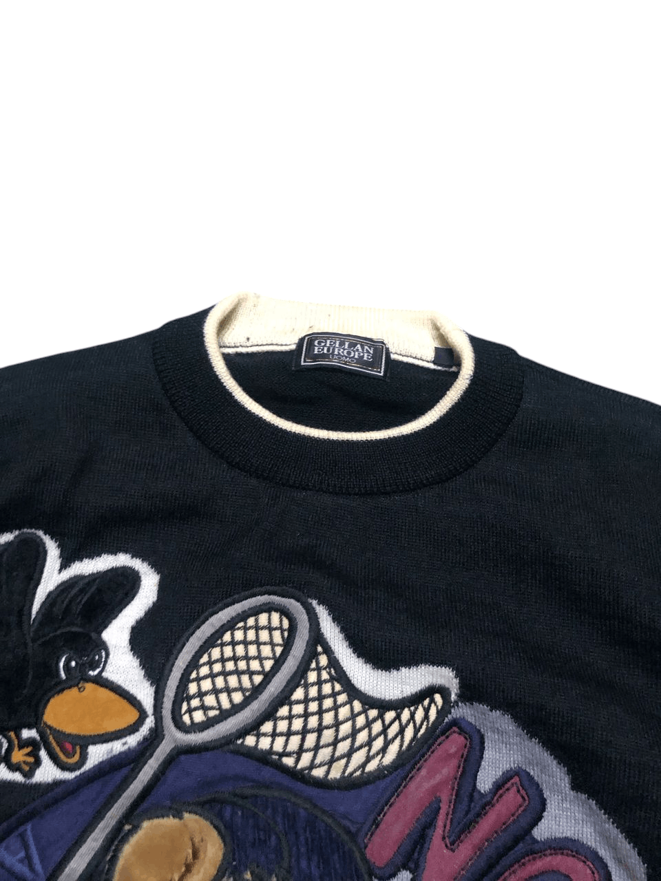 Designer × Japanese Brand × Vintage 90s Gellan Europe Crewneck Wool Knit Sweatshirt Distressed Size US M / EU 48-50 / 2 - 9 Thumbnail