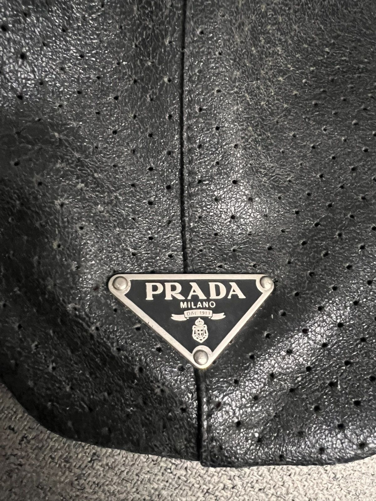 Prada Prada Perforated Leather Black shoulder tote bag Size ONE SIZE - 18 Thumbnail