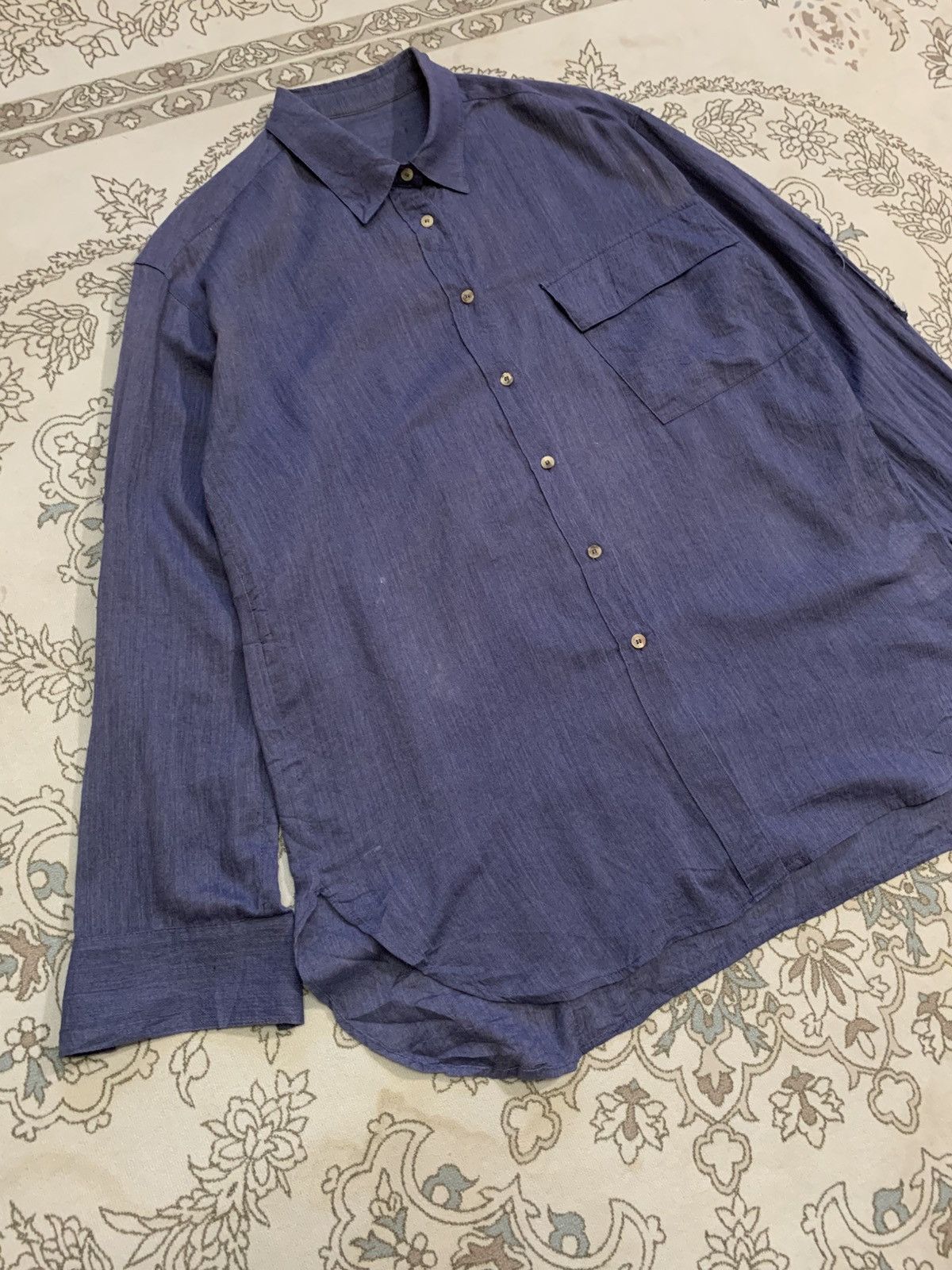 Matin Kim MATIN KIM COTTON LINEN ELBOW PATCH BUTTON UPS SHIRT Size US L / EU 52-54 / 3 - 3 Thumbnail