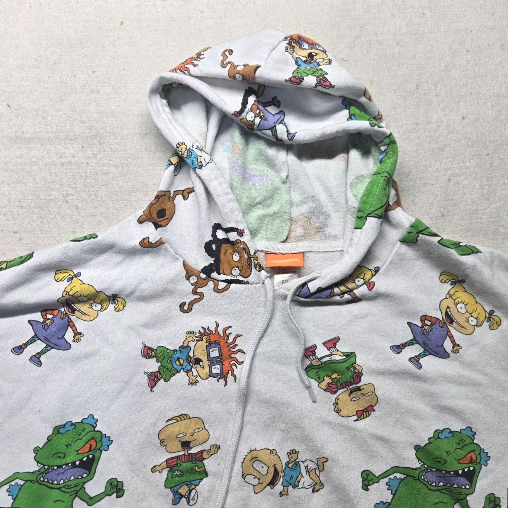 Nickelodeon VINTAGE Nickelodeon Rugrats Hoodie Sweatshirt Adult 2XL White All Over Print Mens Hoodie Size US XXL / EU 58 / 5 - 2 Thumbnail