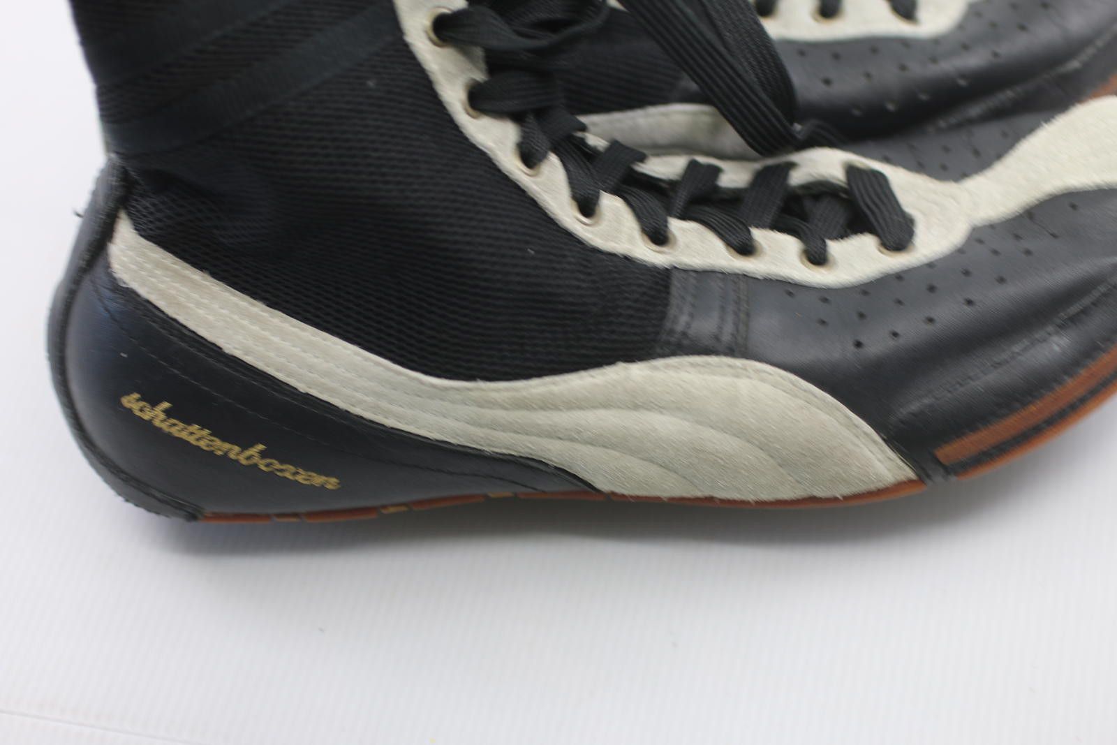 Puma PUMA High Top Boxing Shoes Black White Gold Sole Size 10.5 Size US 11.5 / EU 44-45 - 7 Thumbnail