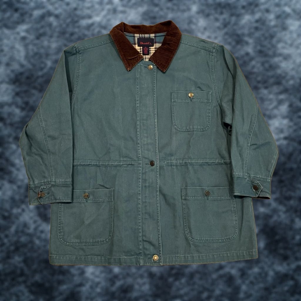 Denim & Co. VINTAGE Denim & Co. Jacket, 1X, Zip Up Button, Denim & Co., Corduroy Trim, Light Blue, Chore, Canvas, 90s, Women, Lined, Fall/Spring/Winter Size XL / US 12-14 / IT 48-50 - 1 Thumbnail