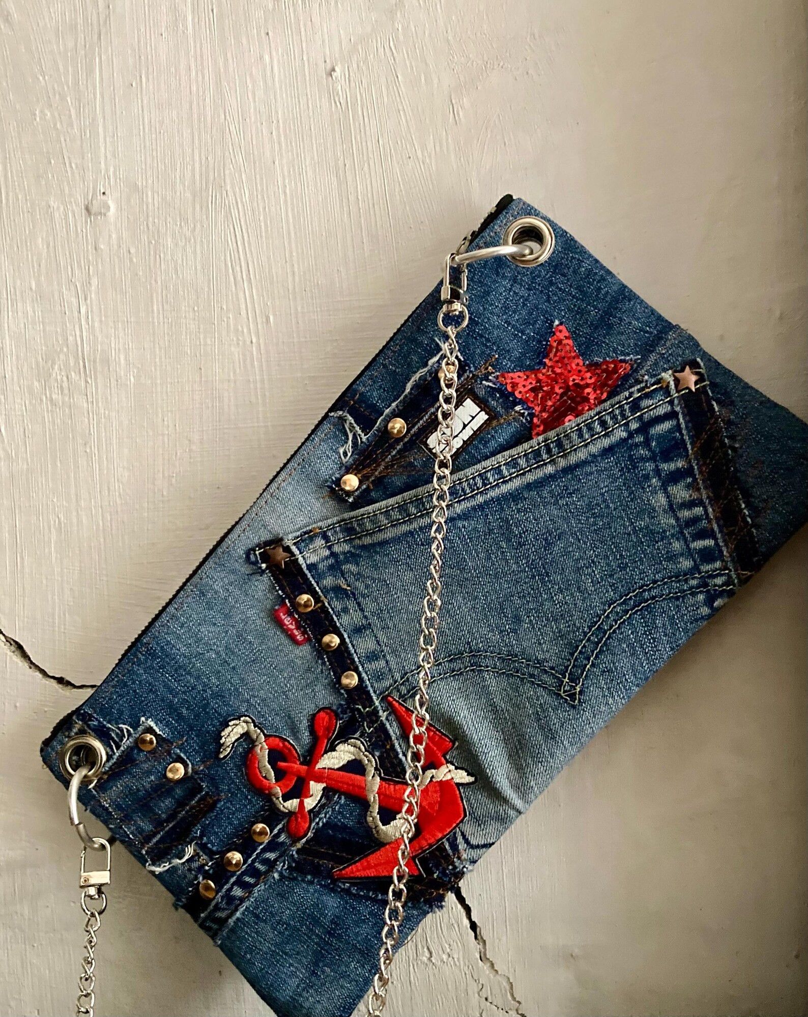 Levi's Made & Crafted upcycled Levis clutch bag by sunflower Size ONE SIZE - 4 Thumbnail