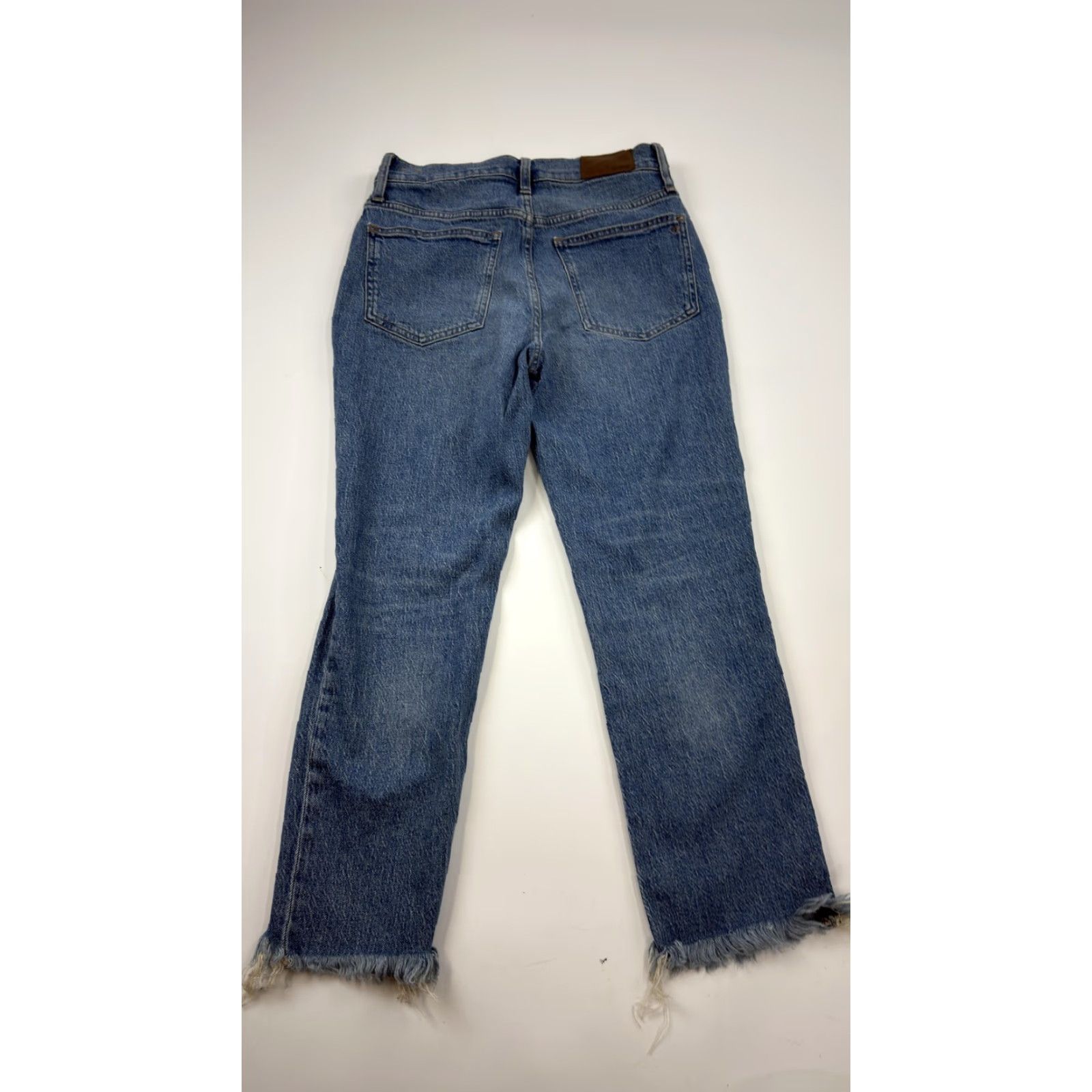Madewell Madewell Jeans Womens 27 Blue High Rise Straight Leg Frayed Hem Denim Fair Trade Size 29" - 5 Thumbnail