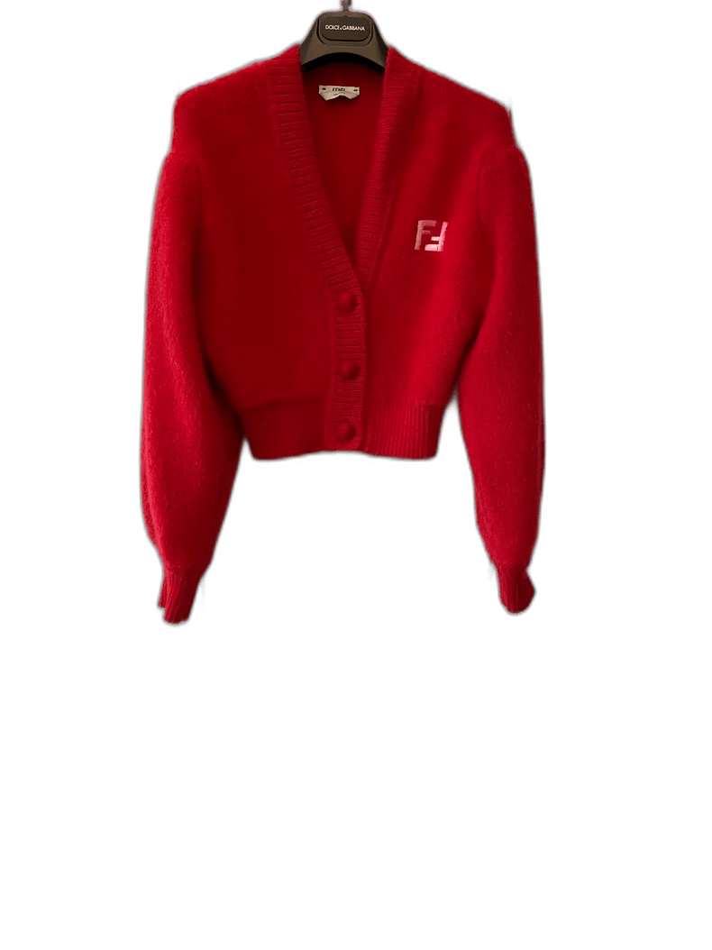 Fendi Fendi Red Cropped Sweater Outerwear Size S / US 4 / IT 40 - 1 Thumbnail