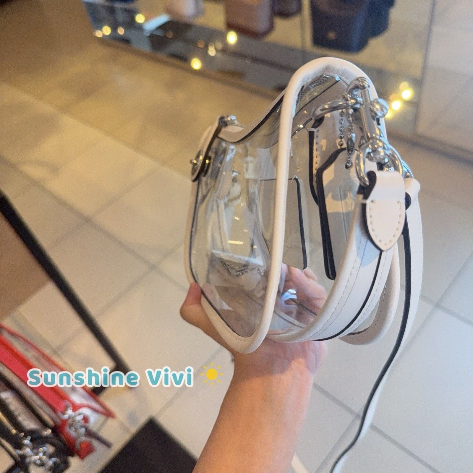 Coach NWT Coach Stadium Swinger Bag Clear Dust Bag CBH13 Chalk Size ONE SIZE - 2 Thumbnail