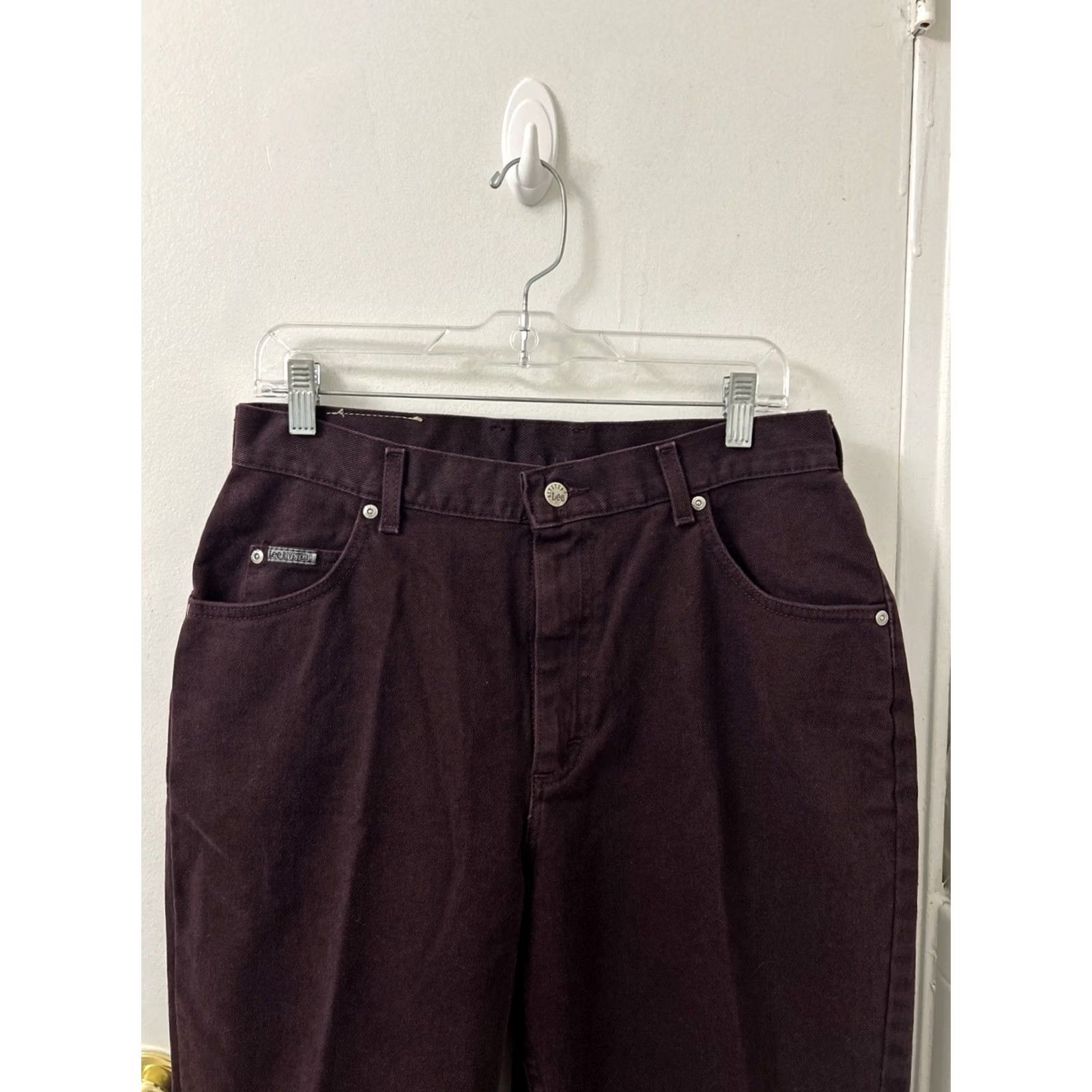 Lee VINTAGE Lee Riveted Jeans Womens 14x31 Burgundy Made In USA YKK Denim NWT S(Burgundy) Purple Jeans 5-Pocket Mens Womens Girls? Size 36" / US 14 / IT 50 - 7 Thumbnail