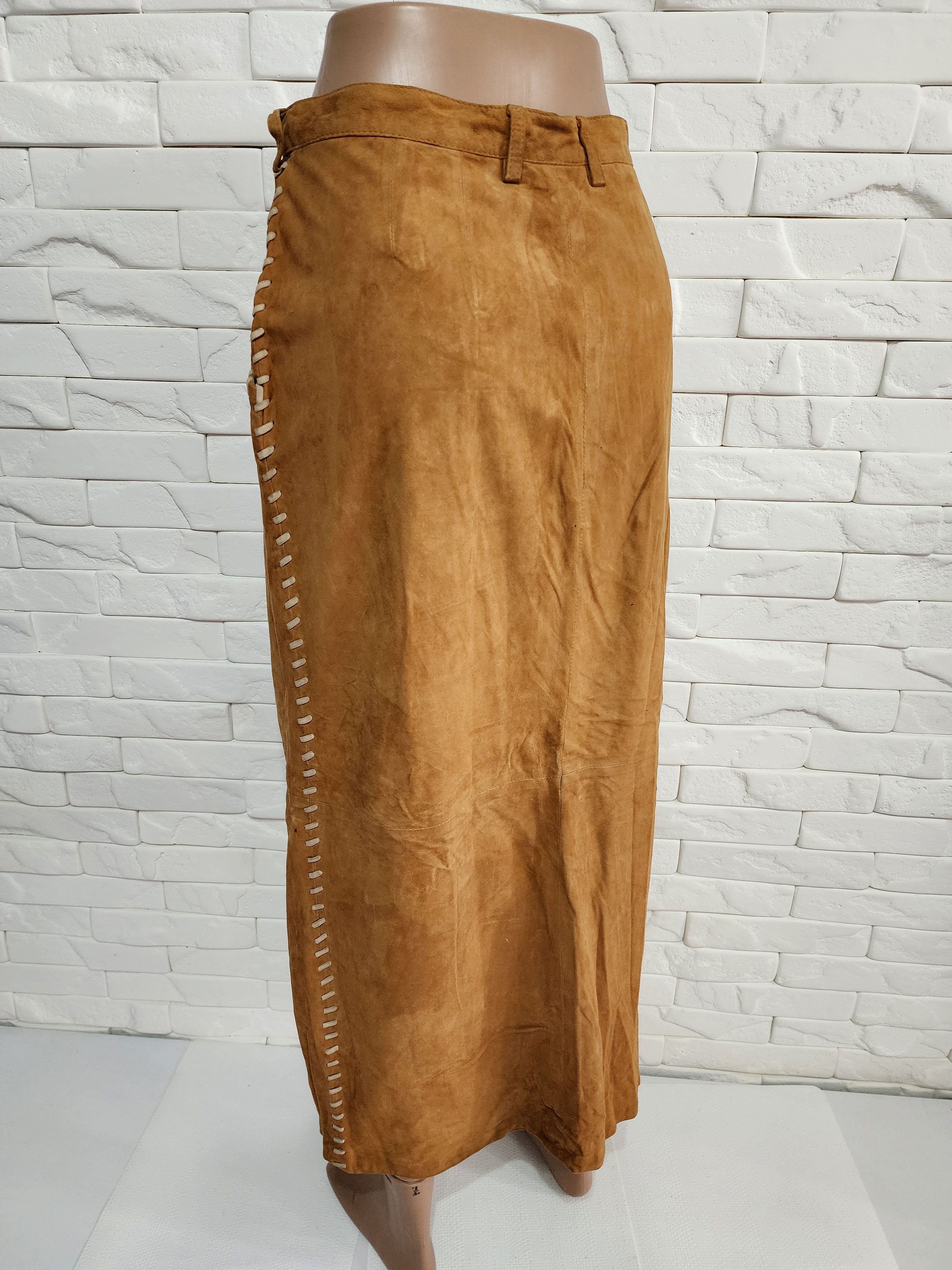 Other Leather skirt with decorative lacing. Size 27" / US 4 / IT 40 - 6 Thumbnail