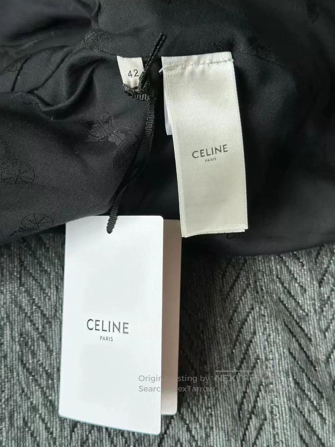 Celine celine black three-button textured jacket. Size S / US 4 / IT 40 - 4 Thumbnail