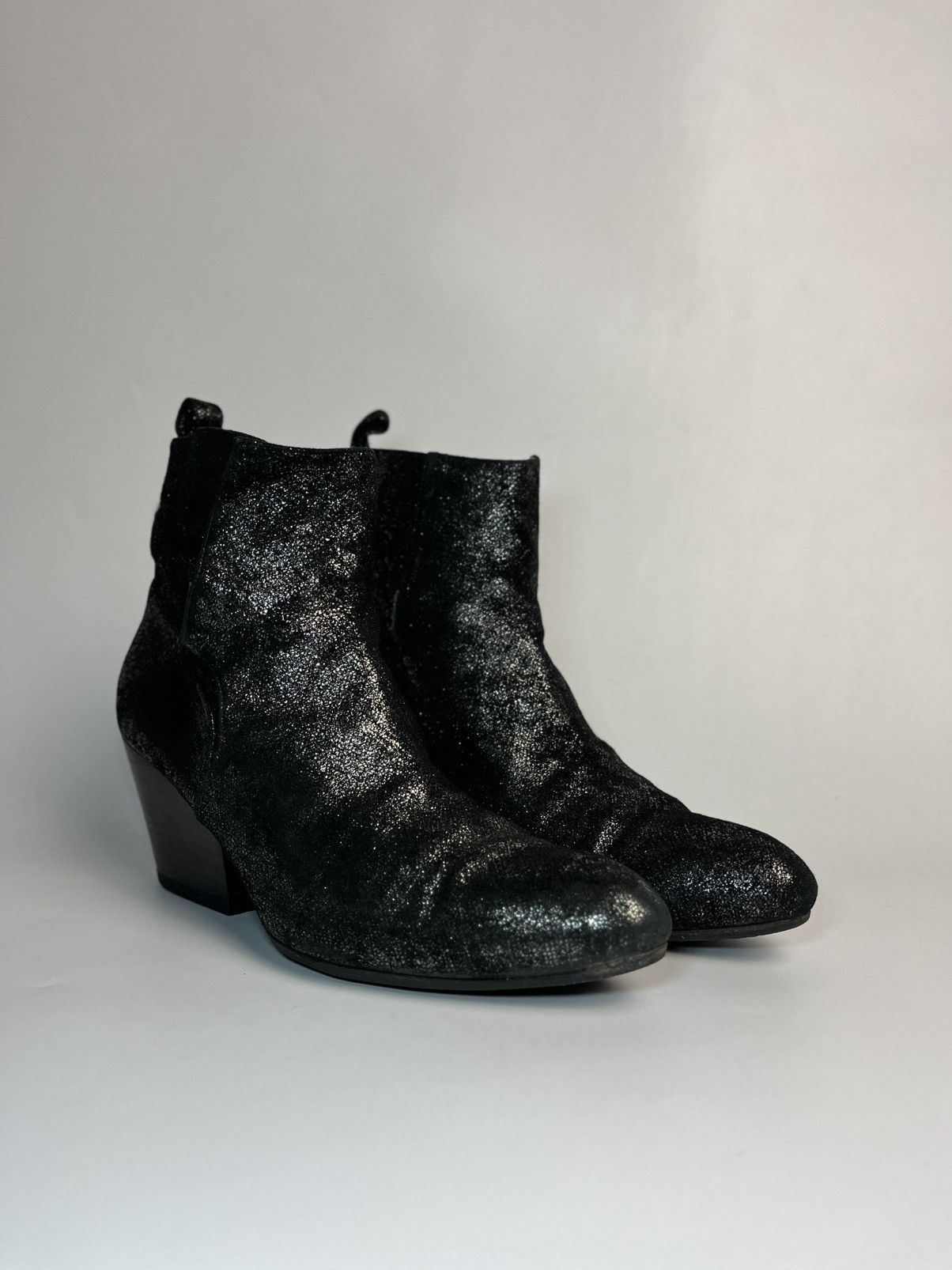 Vivienne Westwood Vivienne Westwood Black Glitter Pointed Toe Ankle Boots Size US 6 / IT 36 - 1 Thumbnail