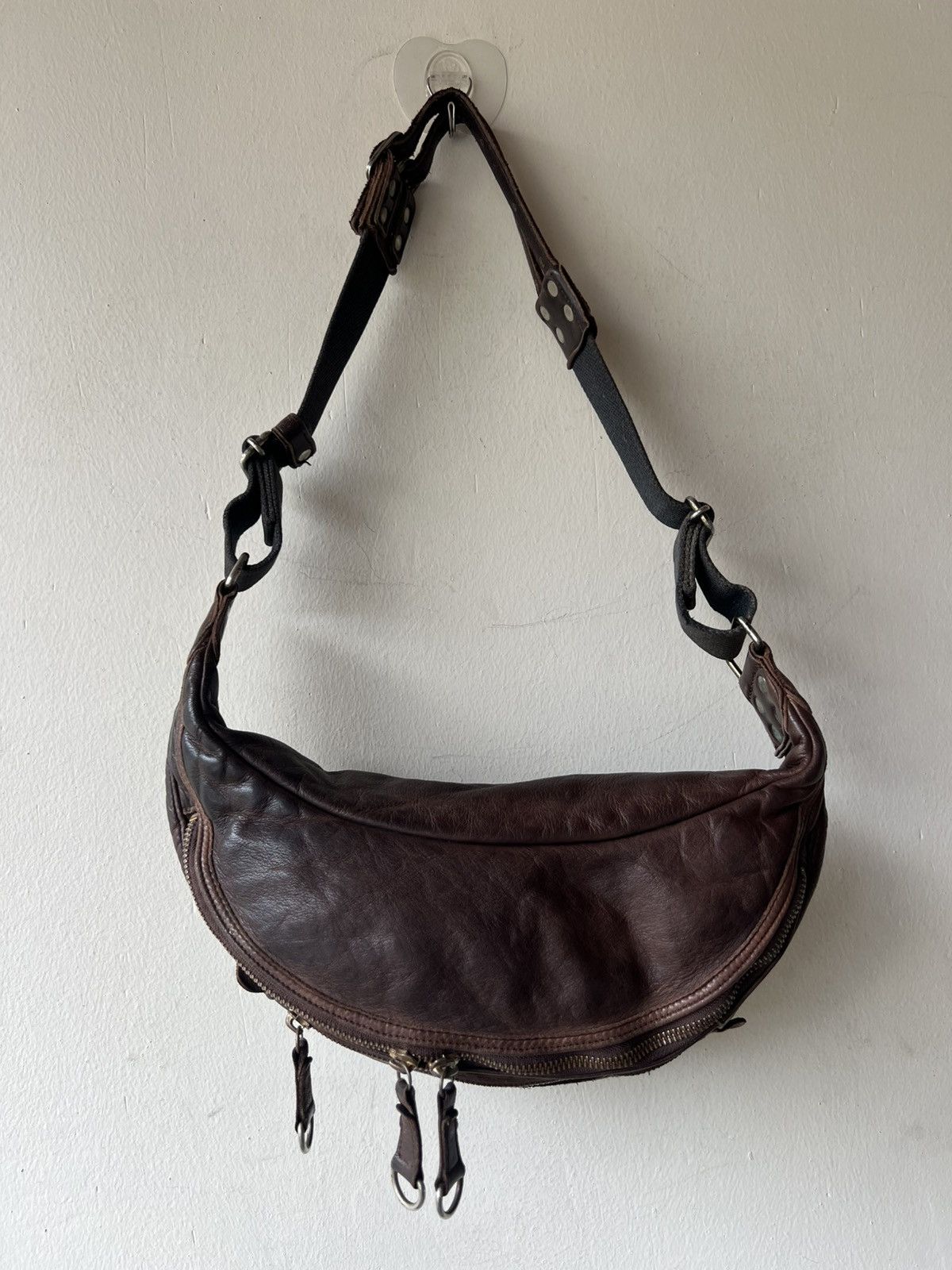 Leather Regalo Tokyo Japan Patina Leather Cargo Chest Bag Size ONE SIZE - 16 Thumbnail