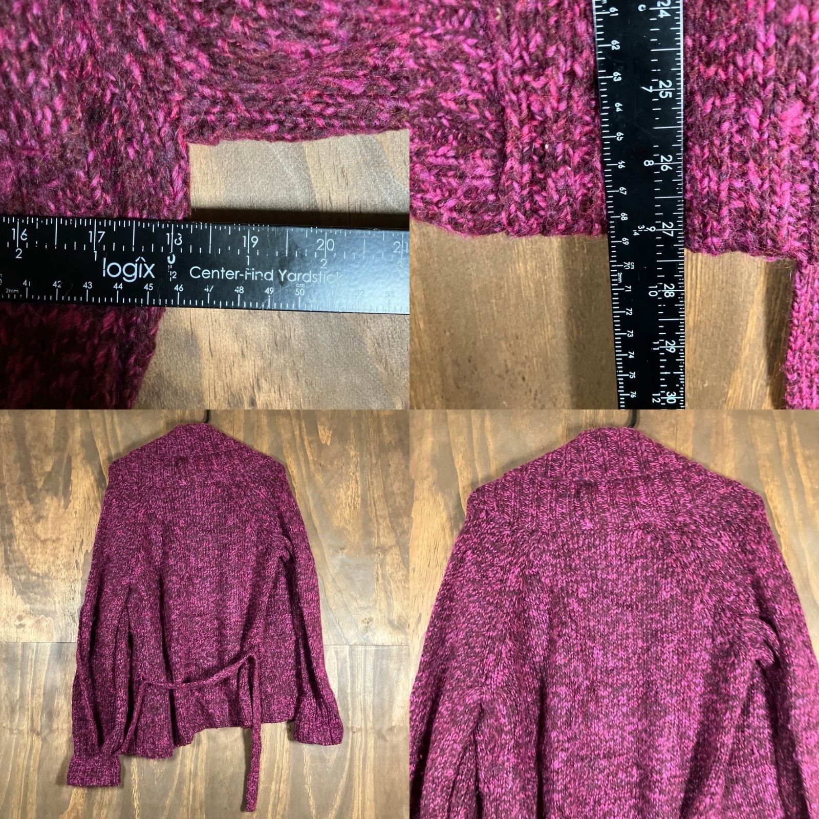 Ann Taylor Ann Taylor LOFT Womens Cardigan Sweater Pink Belted Wool Blend M Size M / US 6-8 / IT 42-44 - 8 Thumbnail