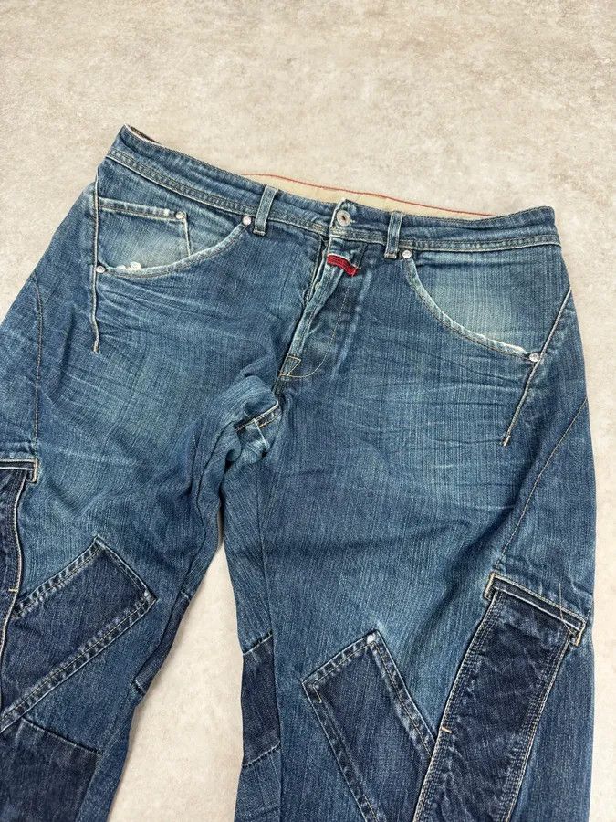 Marithe + Francois Girbaud SS2006 Marithé + François Girbaud Navy Patch Blue Cozy Large Denim Jeans Size US 34 / EU 50 - 7 Thumbnail