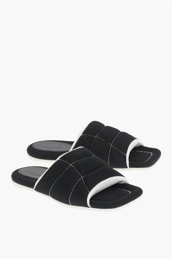 image of Maison Margiela Mm6 Padded Slipper With Contrasting Details in Black, Women's (Size 9)