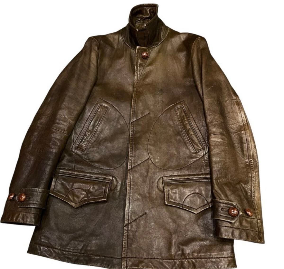 Number (N)ine Number Nine 08AW PORTLAND Lamb Leather Silk Lining Car Coat Size US M / EU 48-50 / 2 - 4 Thumbnail