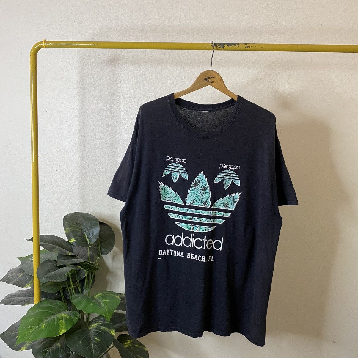 Vintage Y2K Adidas Parody Addicted Marijuana Funny Humor T Shirt Size US XL / EU 56 / 4 - 1 Thumbnail
