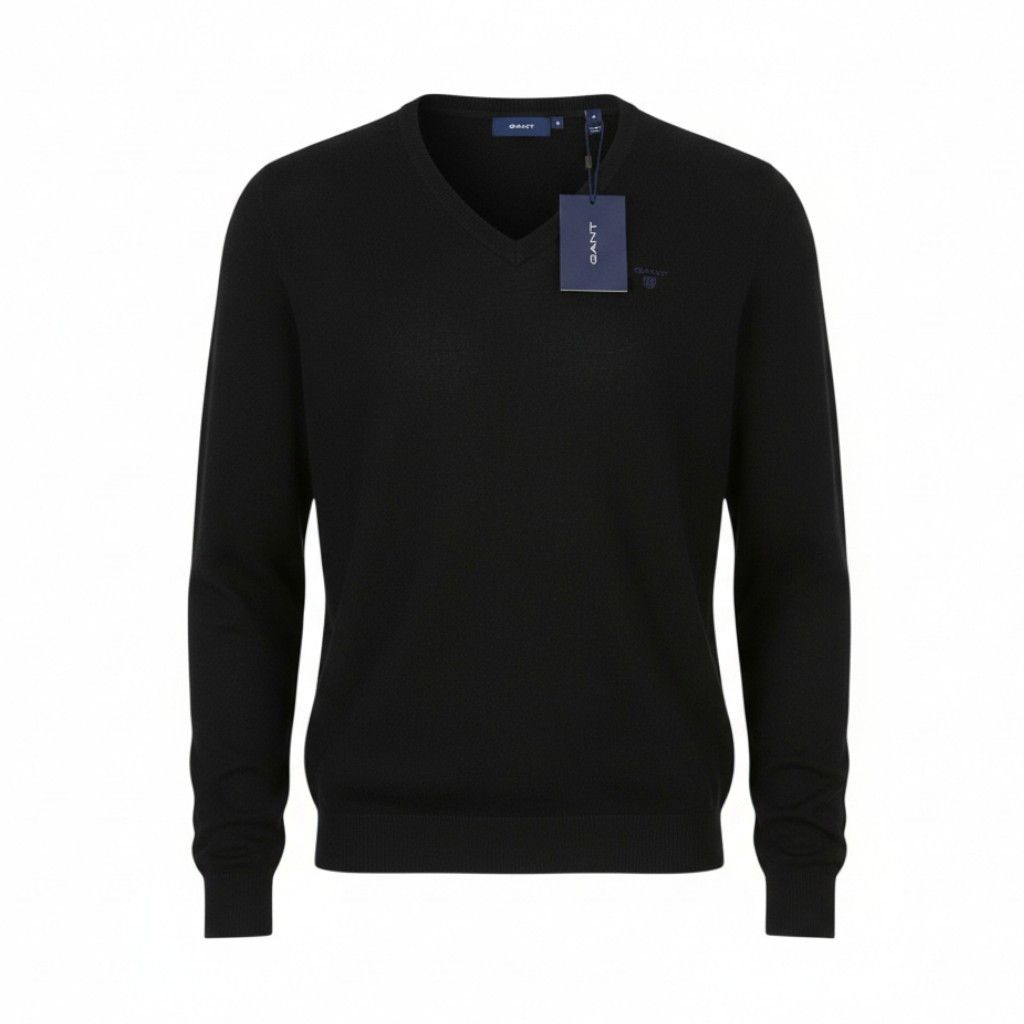 Gant EXTRAFINE LAMBSWOOL V-NECK M Black Knit 88104 Size M / US 6-8 / IT 42-44 - 1 Thumbnail