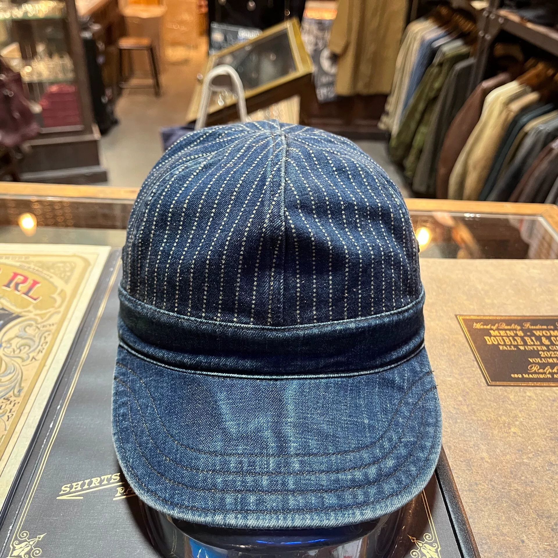 RRL Ralph Lauren RRL Wabash Indigo Dyed Engineer Cap Size ONE SIZE - 1 Thumbnail