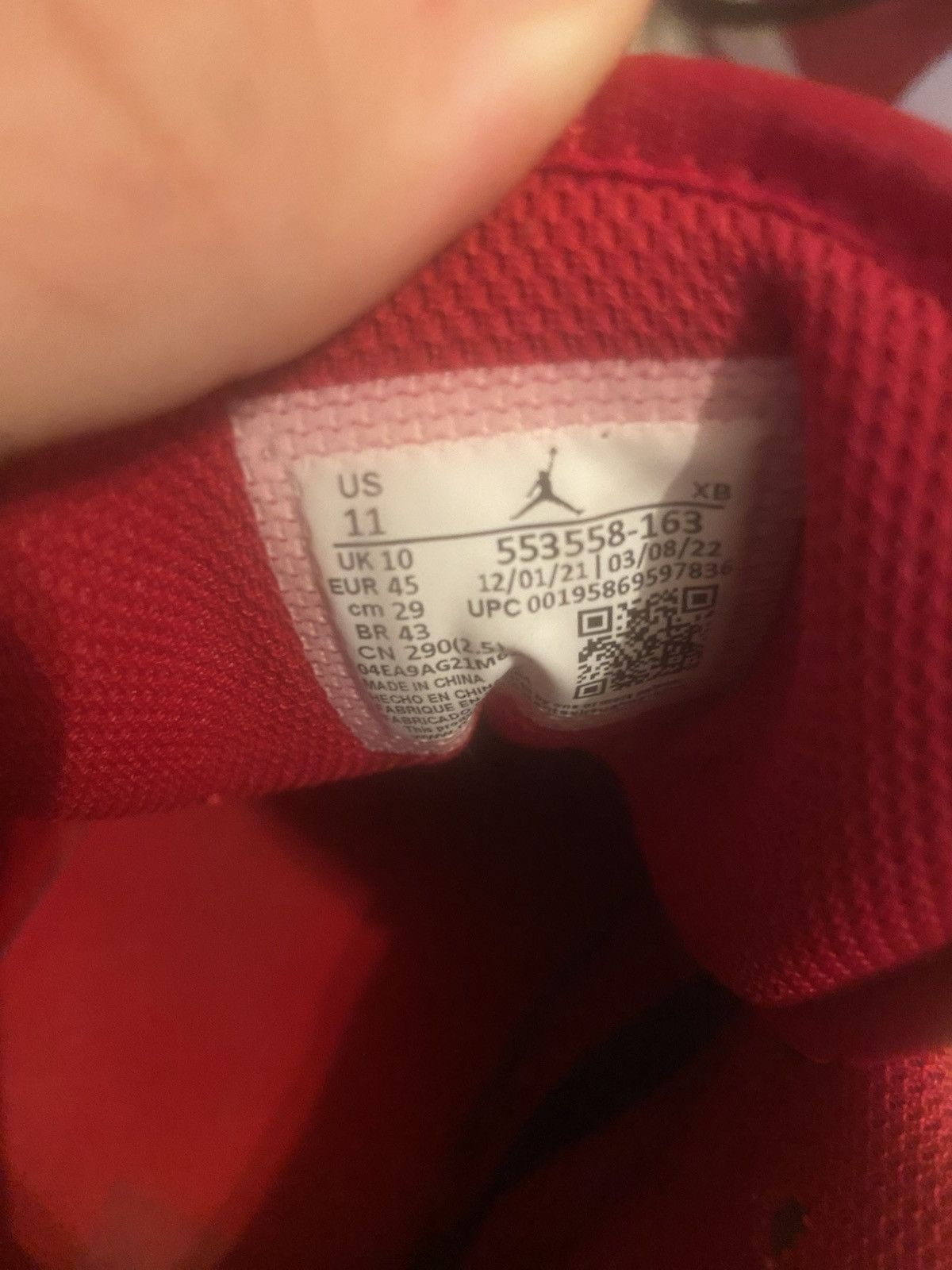 Nike Red and white Nike Jordan trainer Size US 11 / EU 44 - 6 Thumbnail