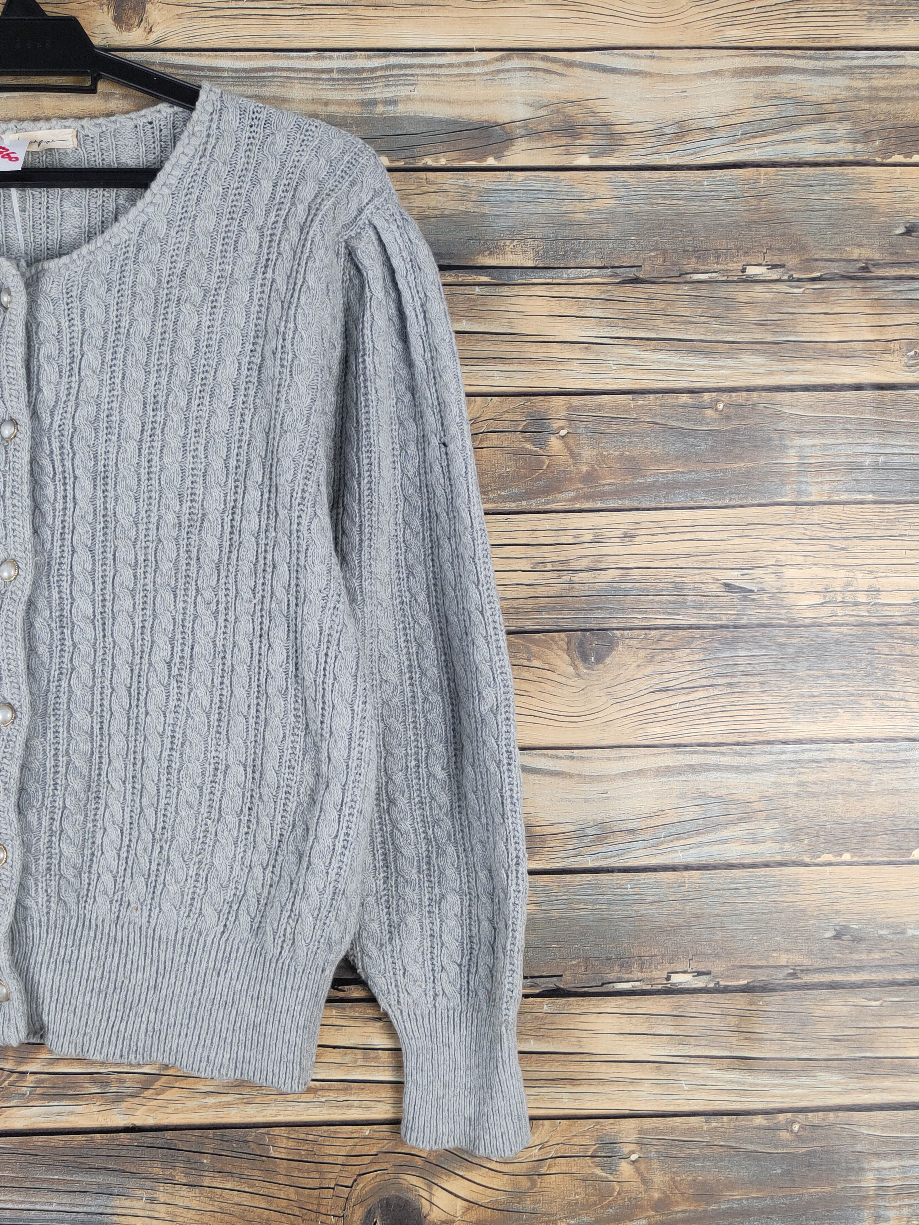 Homespun Knitwear Lanfor vintage Gray Knitwear Cardigan #W1360 Size M / US 6-8 / IT 42-44 - 5 Thumbnail