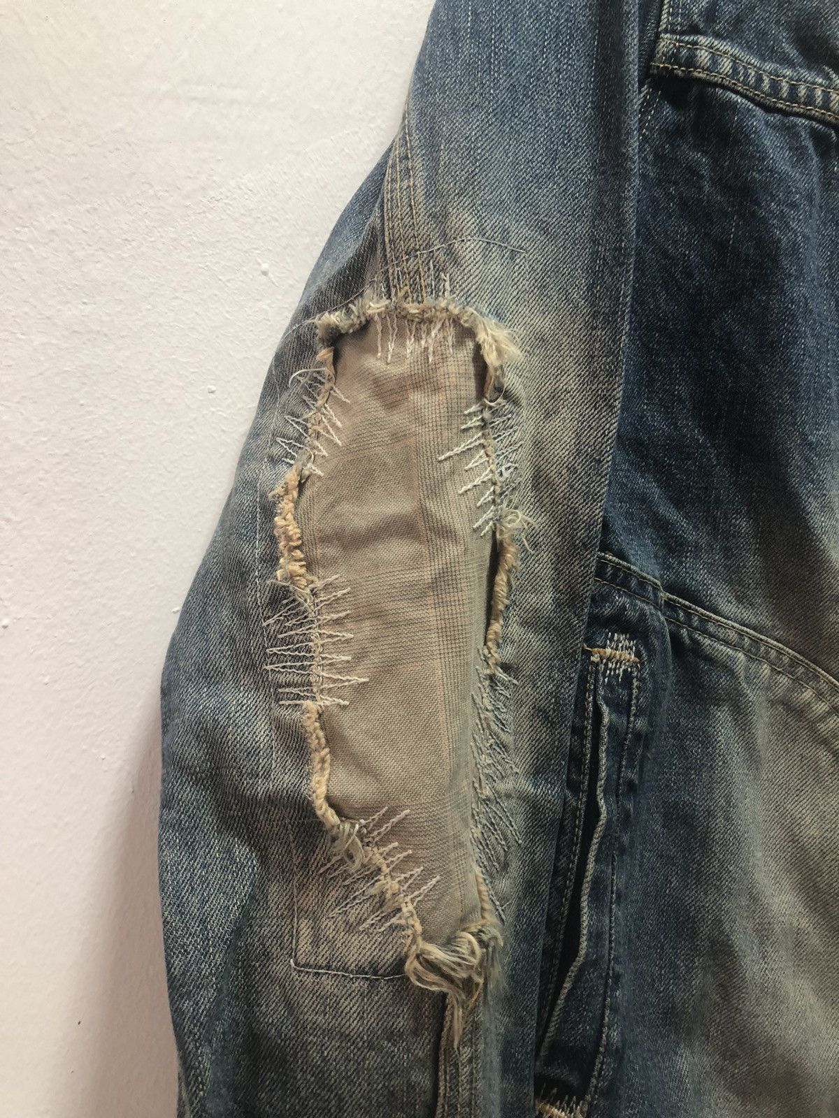 Paul Smith × R.Newbold R NEWBOLD Denim Jacket Distressed Patchwork Size US L / EU 52-54 / 3 - 7 Thumbnail