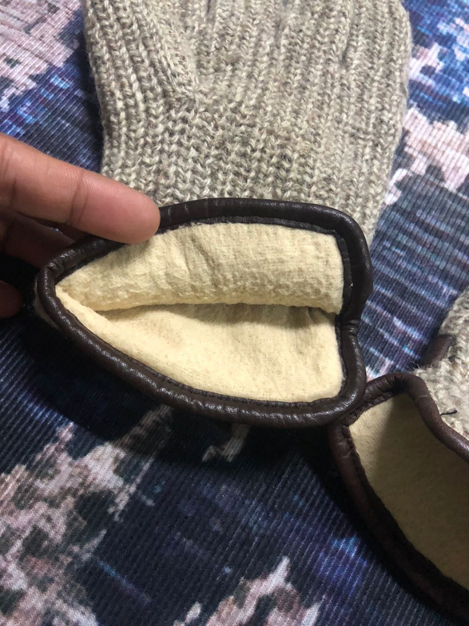 Avirex Avirex Wool Leather Part Gloves Size ONE SIZE - 3 Thumbnail