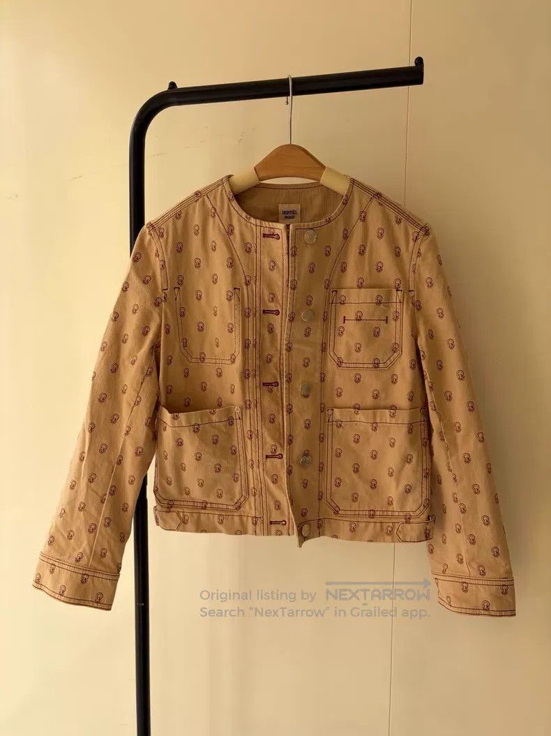 Hermes Hermes Logo All Over Khaki Jacket Size XXS / US 00 / IT 34 - 1 Thumbnail