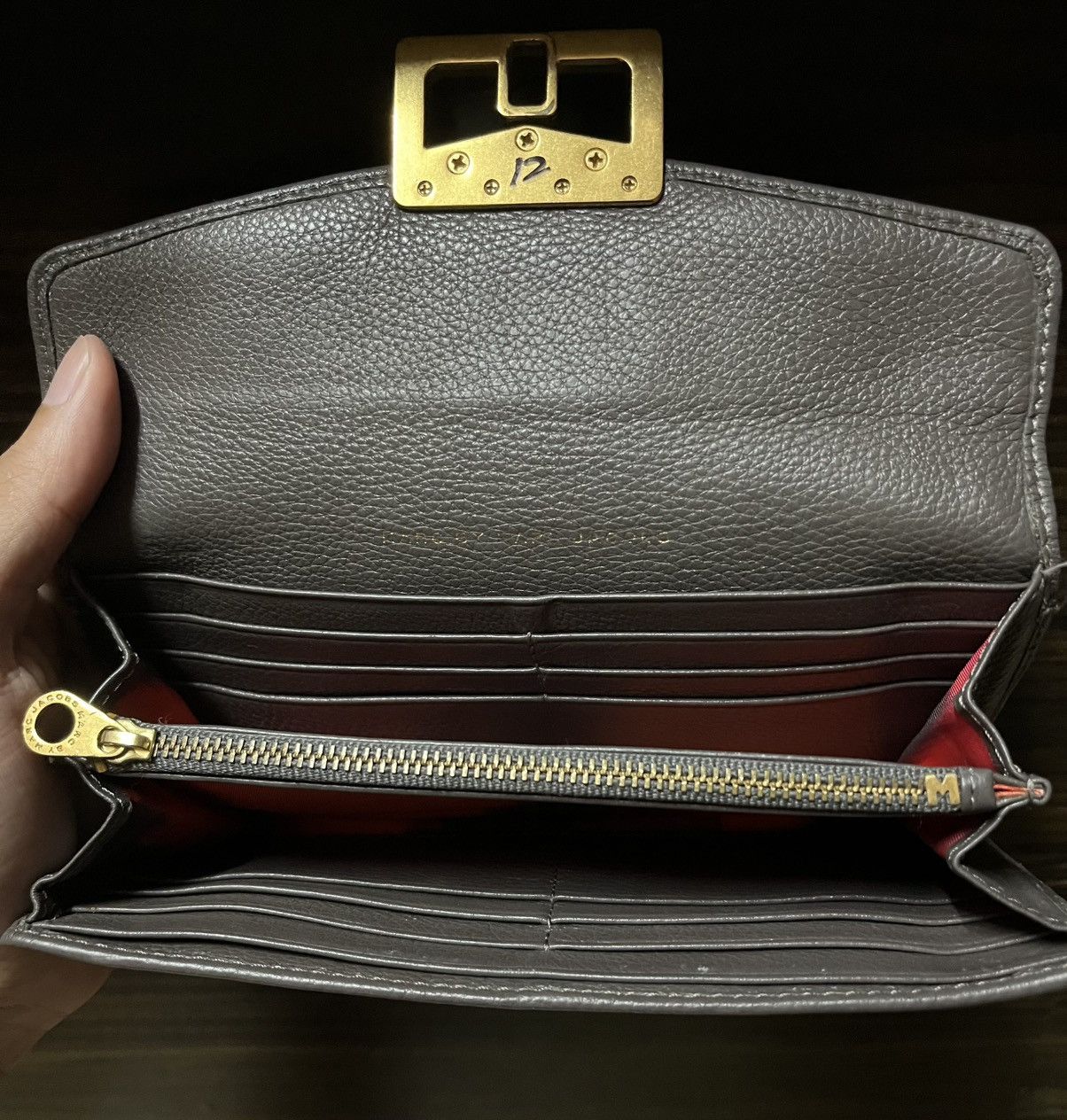 Marc by Marc Jacobs Cow Leather Clutch Wallet Metal Lock Closure Size ONE SIZE - 5 Thumbnail