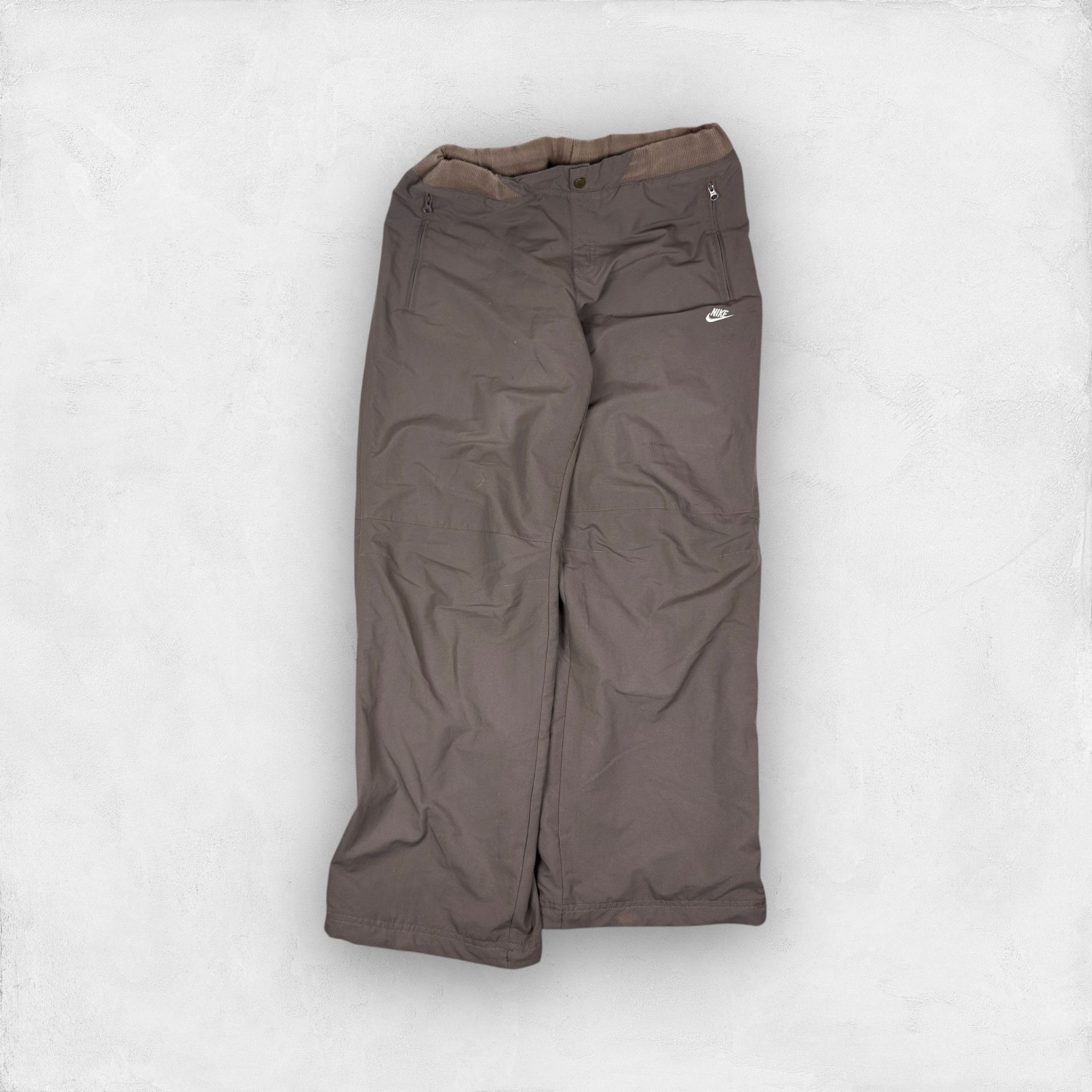 Nike Nike Women Brown Swoosh Spellout Straight Leg Track Pants XL Size 30" / US 8 / IT 44 - 1 Thumbnail
