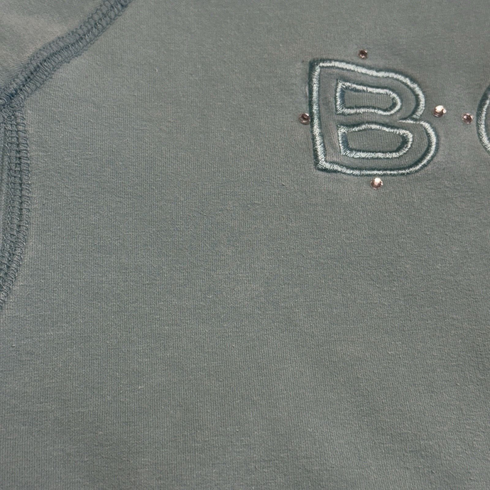 Bcbgmaxazria × Vintage BCBG Maxazria Hoodie Sweatshirt Juniors XL Teal Full Zip Emb Size XL / US 12-14 / IT 48-50 - 7 Thumbnail