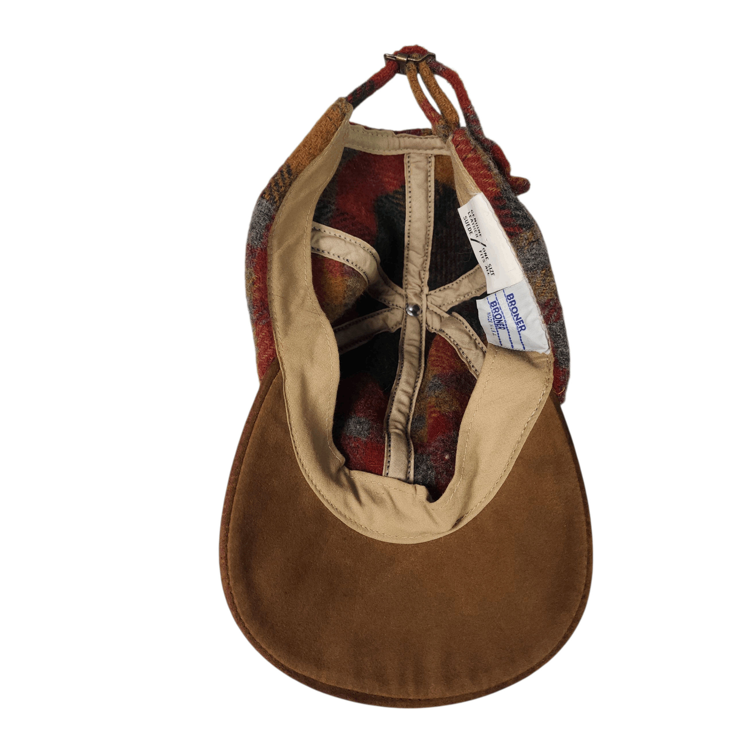 Vintage Vintage Broner Wool Plaid Cap Suede Leather Brim Made In USA Size ONE SIZE - 6 Thumbnail