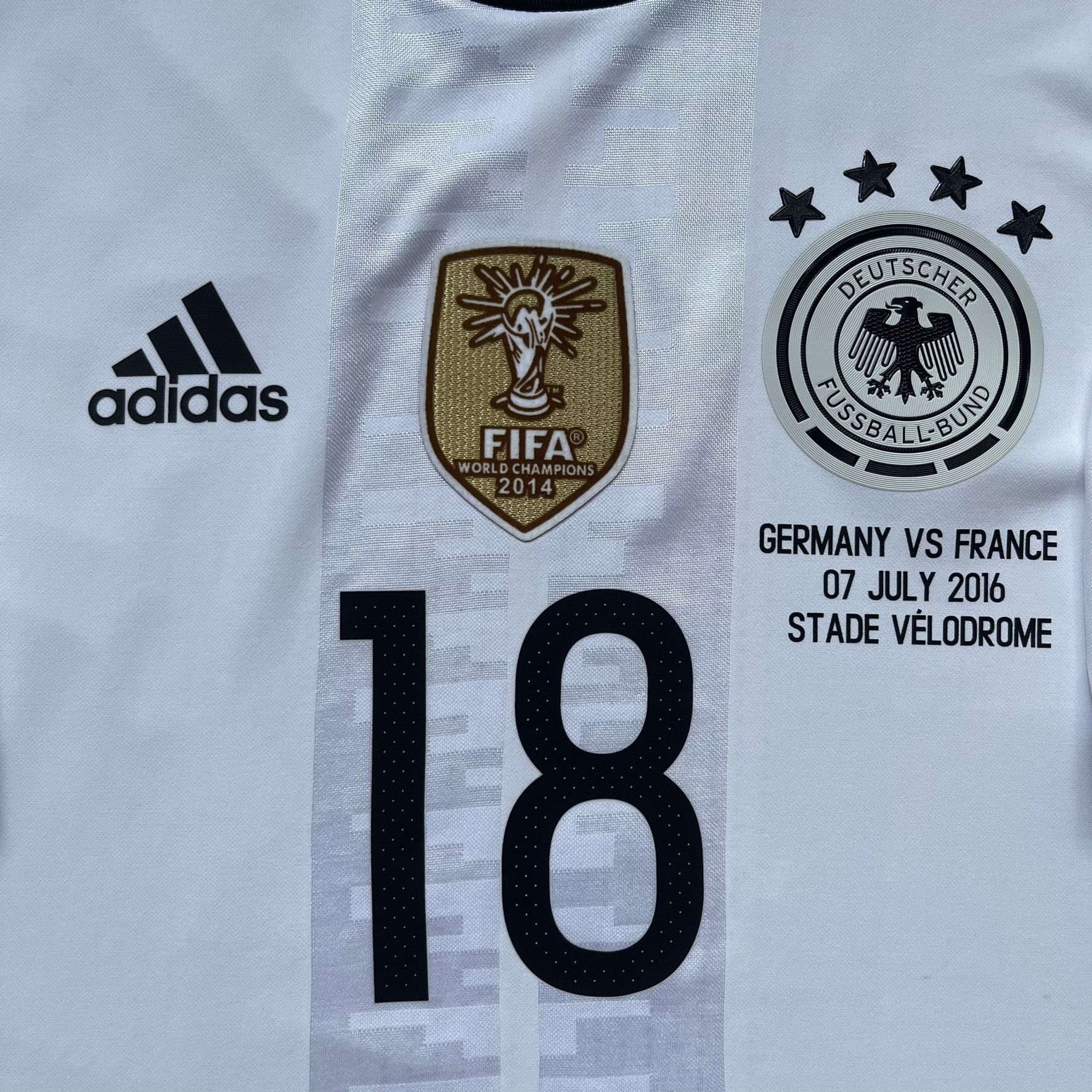 Adidas × Vintage GERMANY ADIDAS ADIZERO 2016 EURO HOME JERSEY #18 KROOS Size US L / EU 52-54 / 3 - 12 Thumbnail