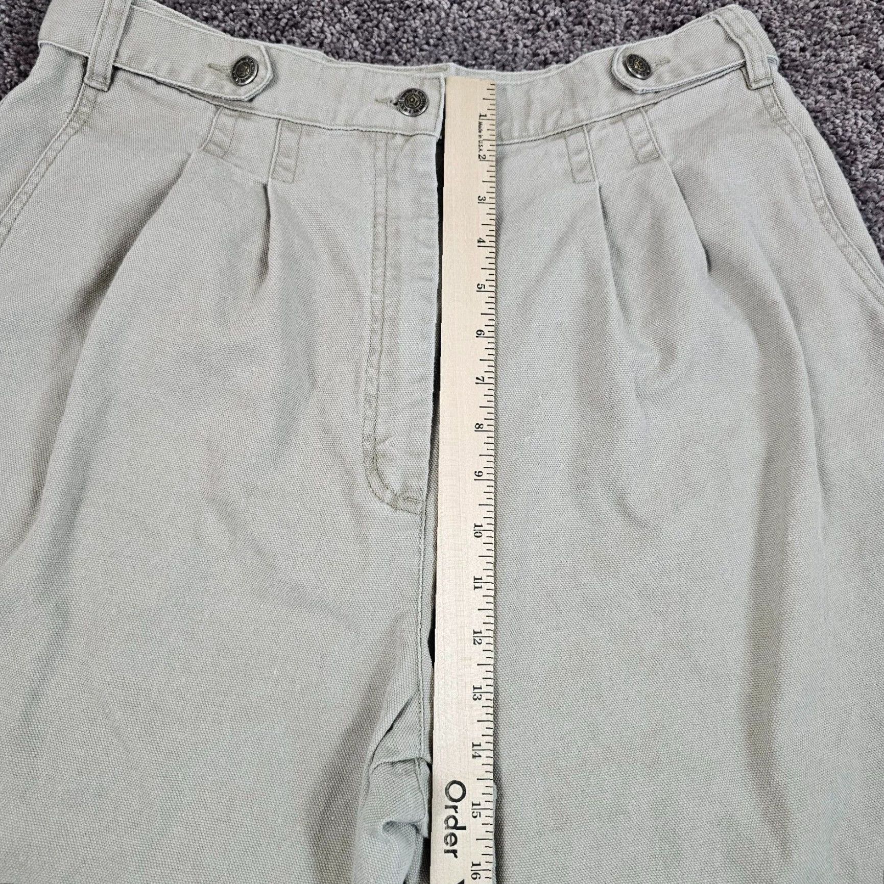 Vintage L.L. Bean Women's Pants 30x28 Beige Canvas Tapered Adjustable Chino Regular Fit Size 30" / US 8 / IT 44 - 5 Thumbnail