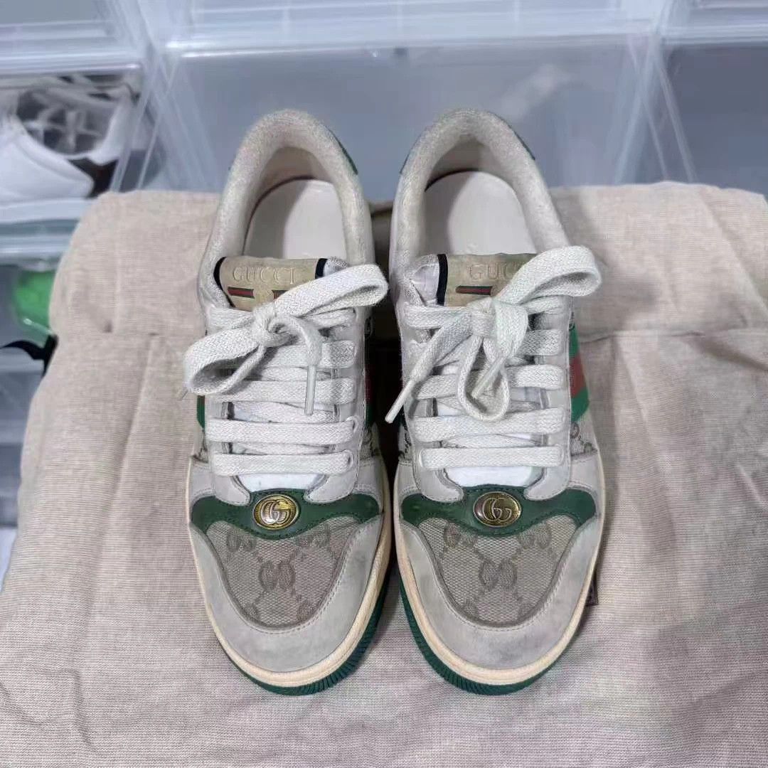 Gucci Gucci Gray Green Distressed Sneakers Women's 36.5 Size US 5.5 / IT 35.5 - 4 Thumbnail