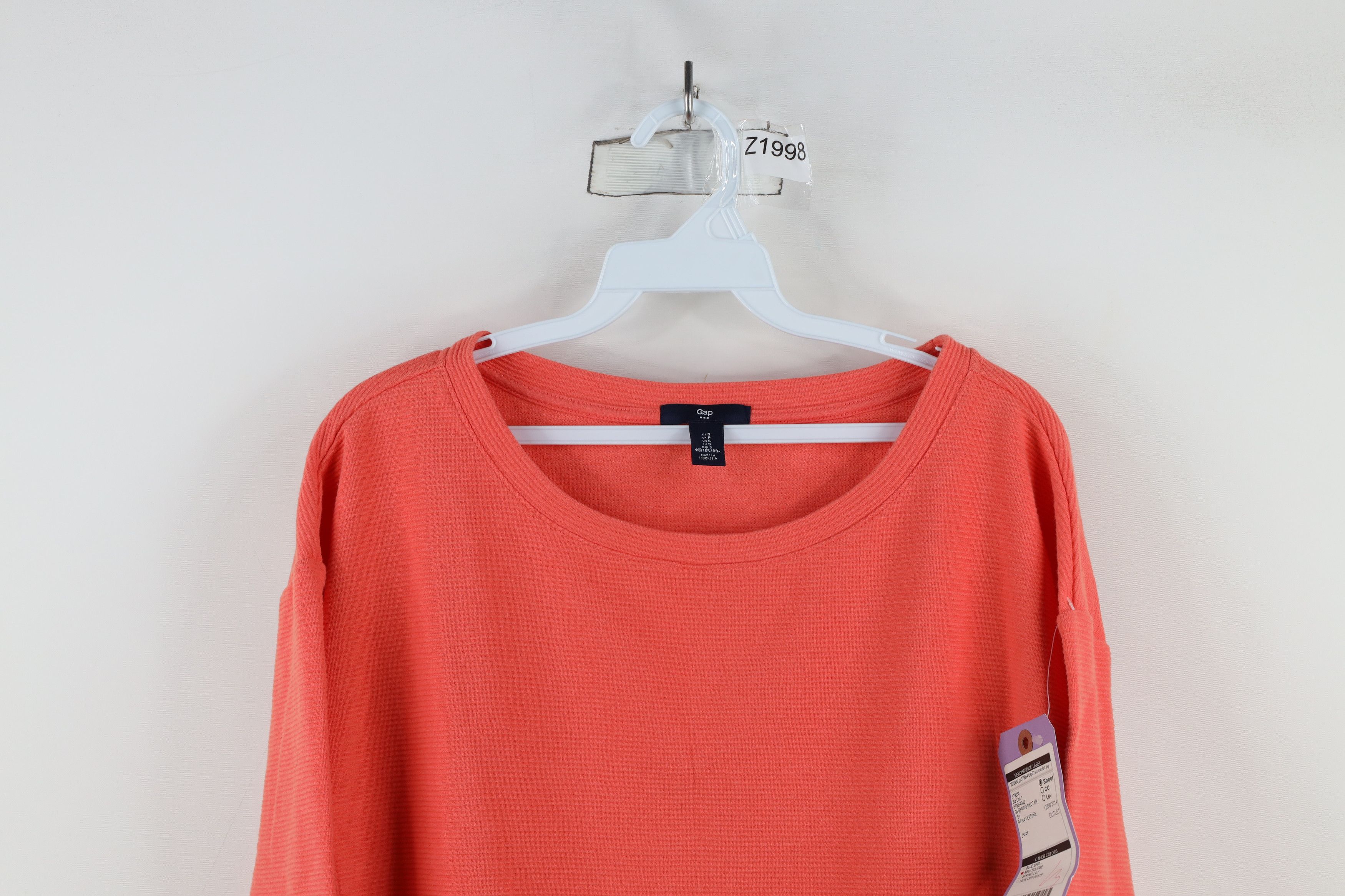 Gap × Vintage New Sample Gap Textured Ribbed Knit 3/4 Sleeve T-Shirt Size S / US 4 / IT 40 - 2 Thumbnail