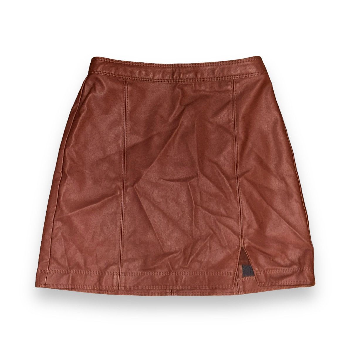 Abercrombie & Fitch Abercrombie brown faux leather mini skirt Grailed