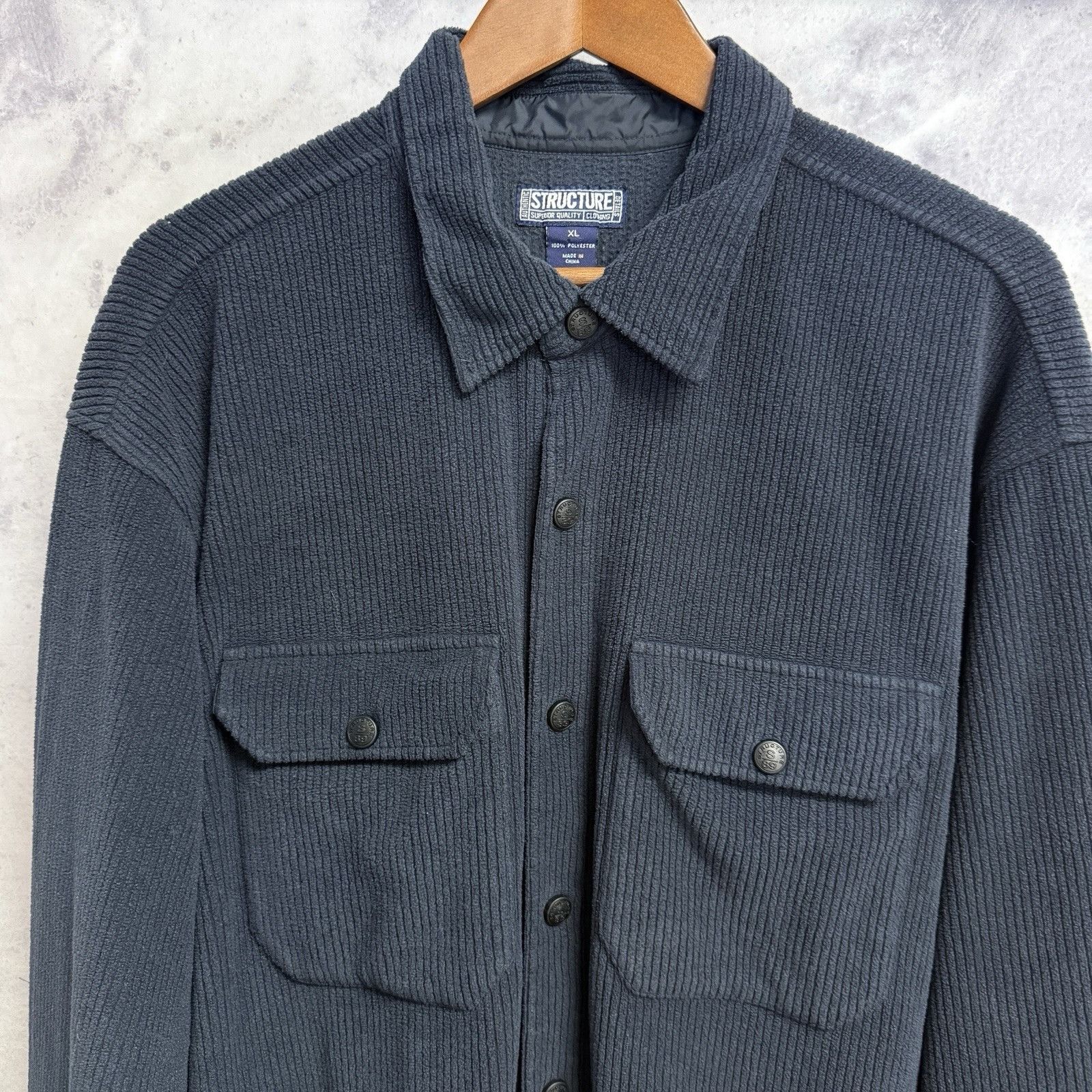 Structure Vintage Structure Shacket Mens XL Blue Y2K 90s Skate Shirt Size US XL / EU 56 / 4 - 3 Thumbnail