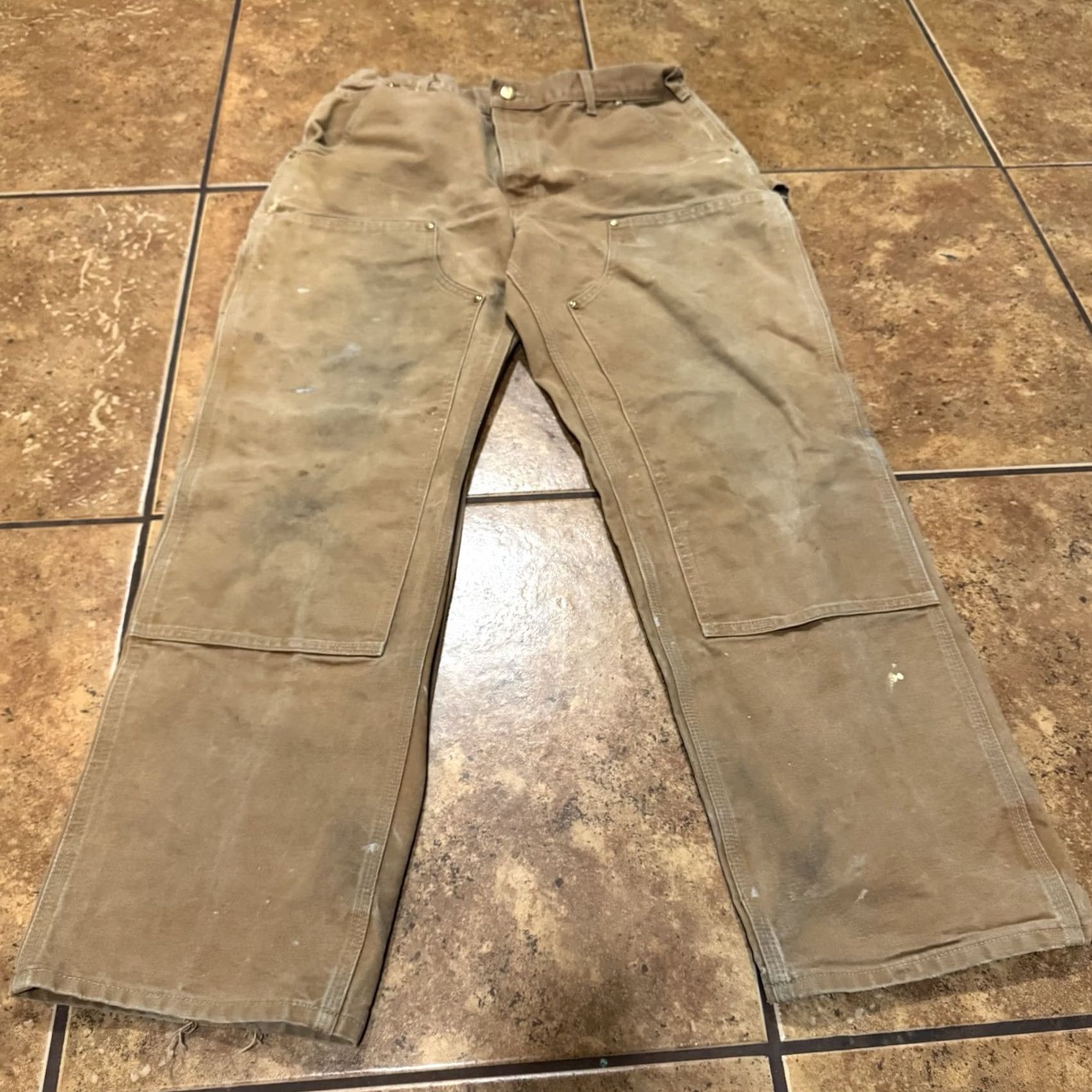 Carhartt VTG Carhartt Pants Mens 34x31 Brown Carpenter Straight Double Knee USA 90s Canvas Workwear 34 Mens Brown Size US 34 / EU 50 - 5 Thumbnail