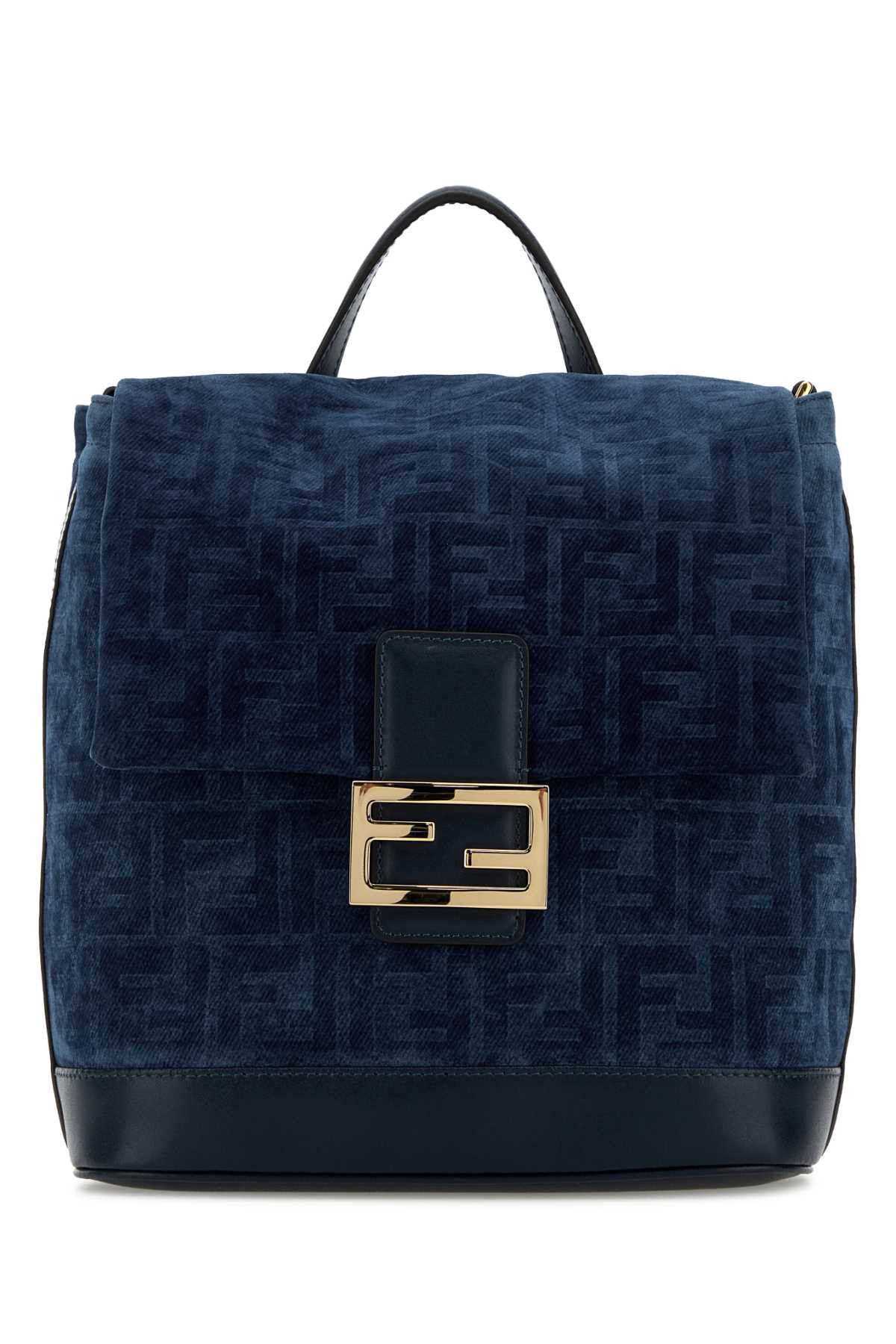 Fendi Blue Velvet Backpack Size ONE SIZE - 1 Thumbnail